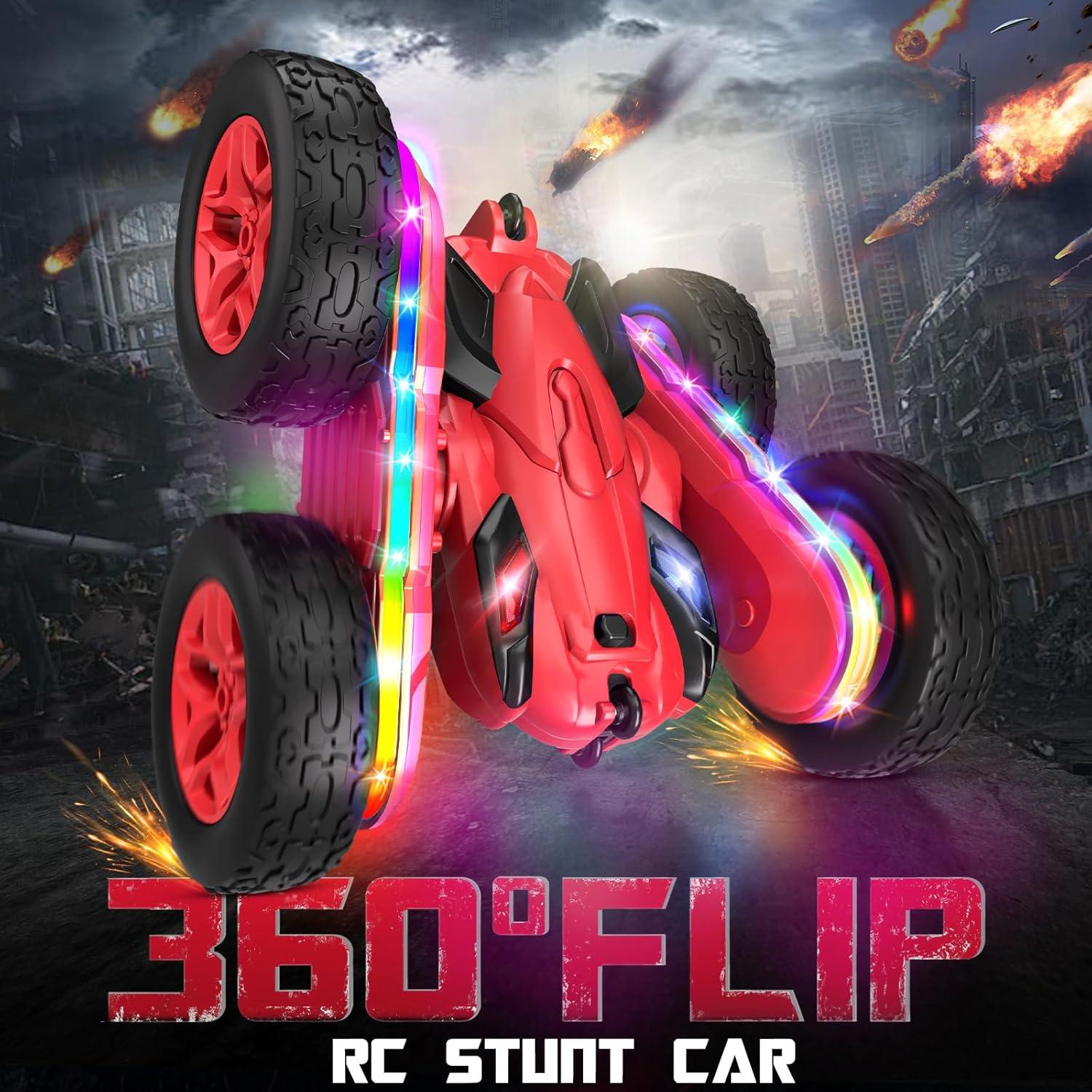 Coche RC Jimdella Acrobacias 360° con Luces LED Rojo