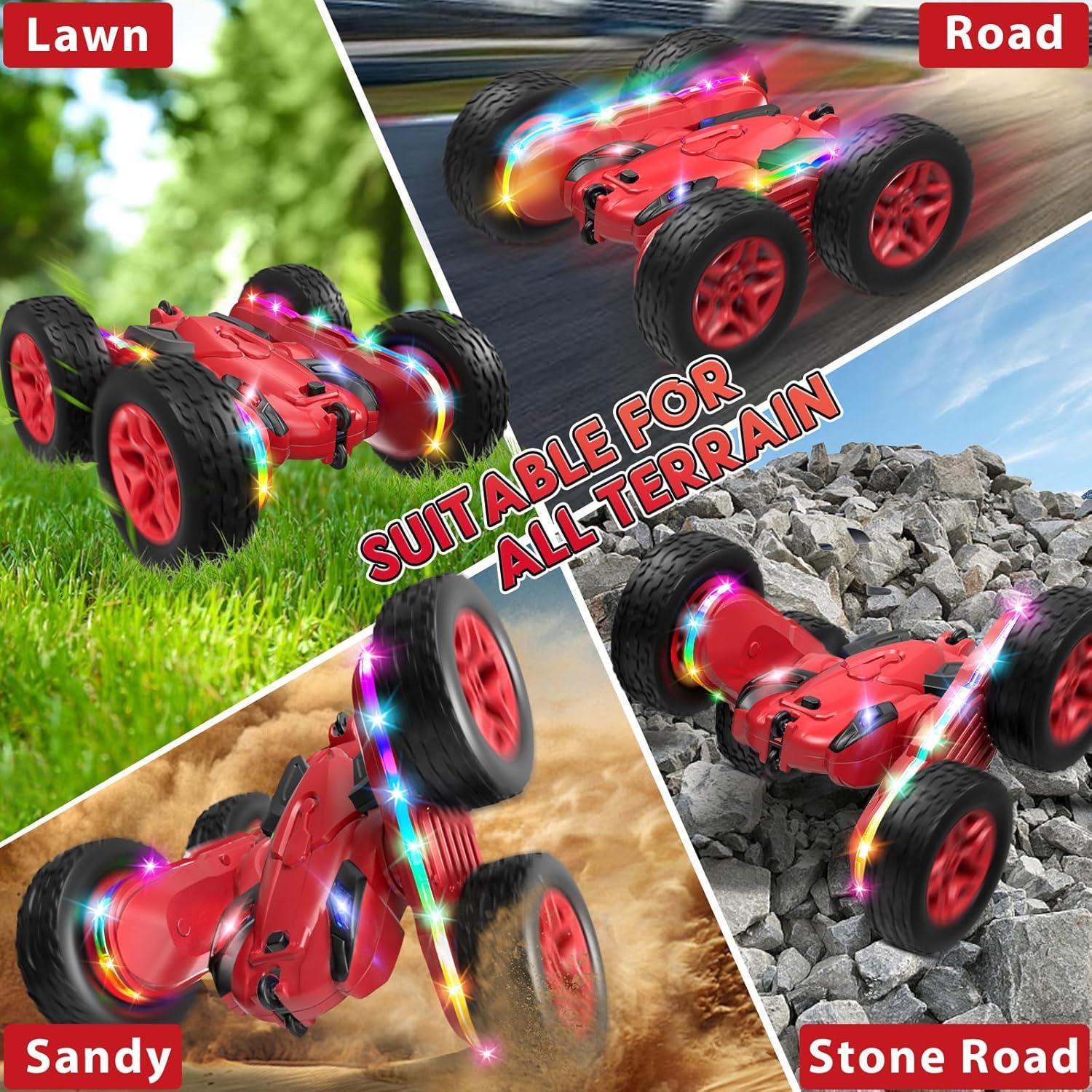 Coche RC Jimdella Acrobacias 360° con Luces LED Rojo