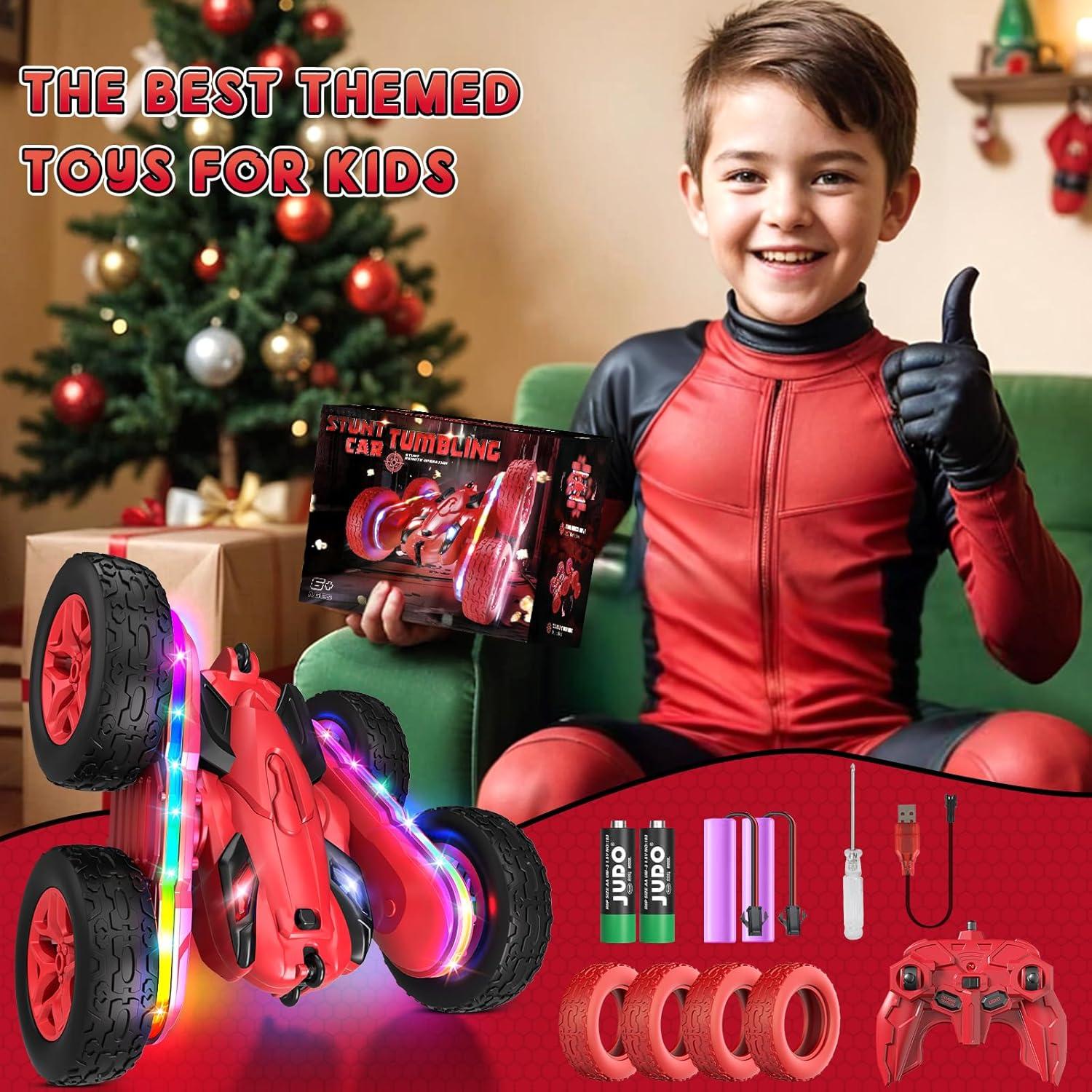 Coche RC Jimdella Acrobacias 360° con Luces LED Rojo
