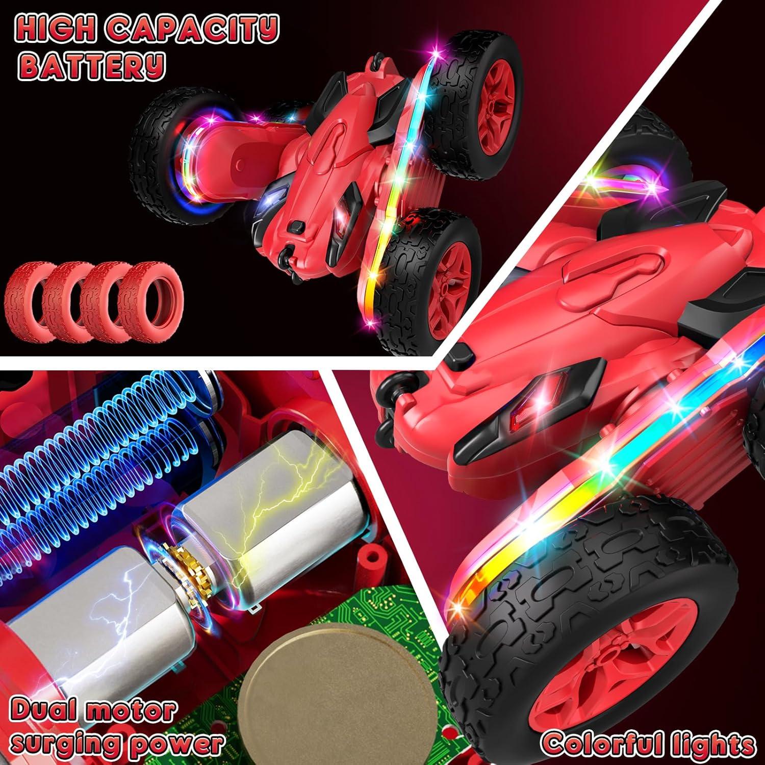 Coche RC Jimdella Acrobacias 360° con Luces LED Rojo