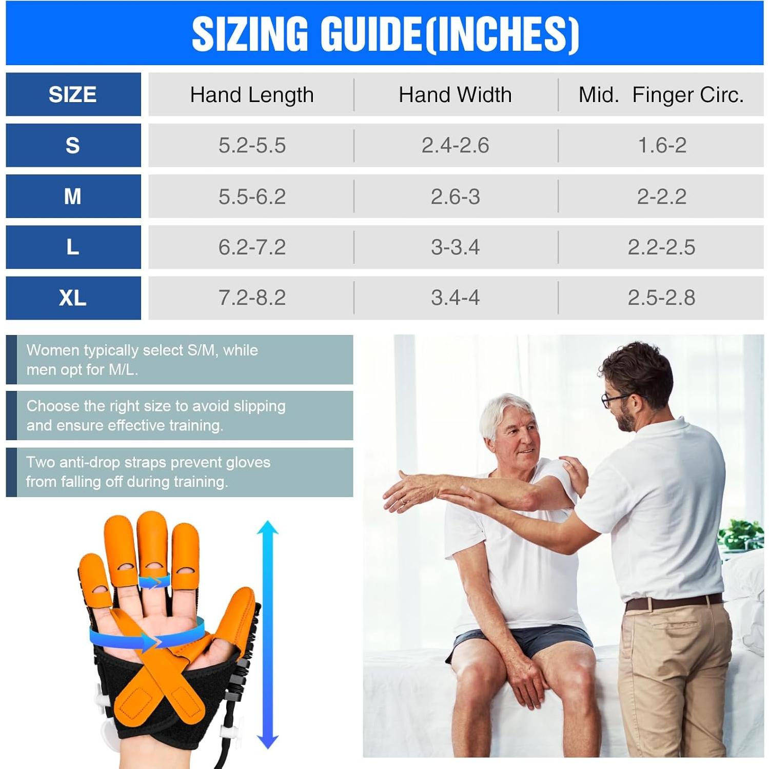 Guantes de Rehabilitación Dvoliaw Mano Derecha XL USB