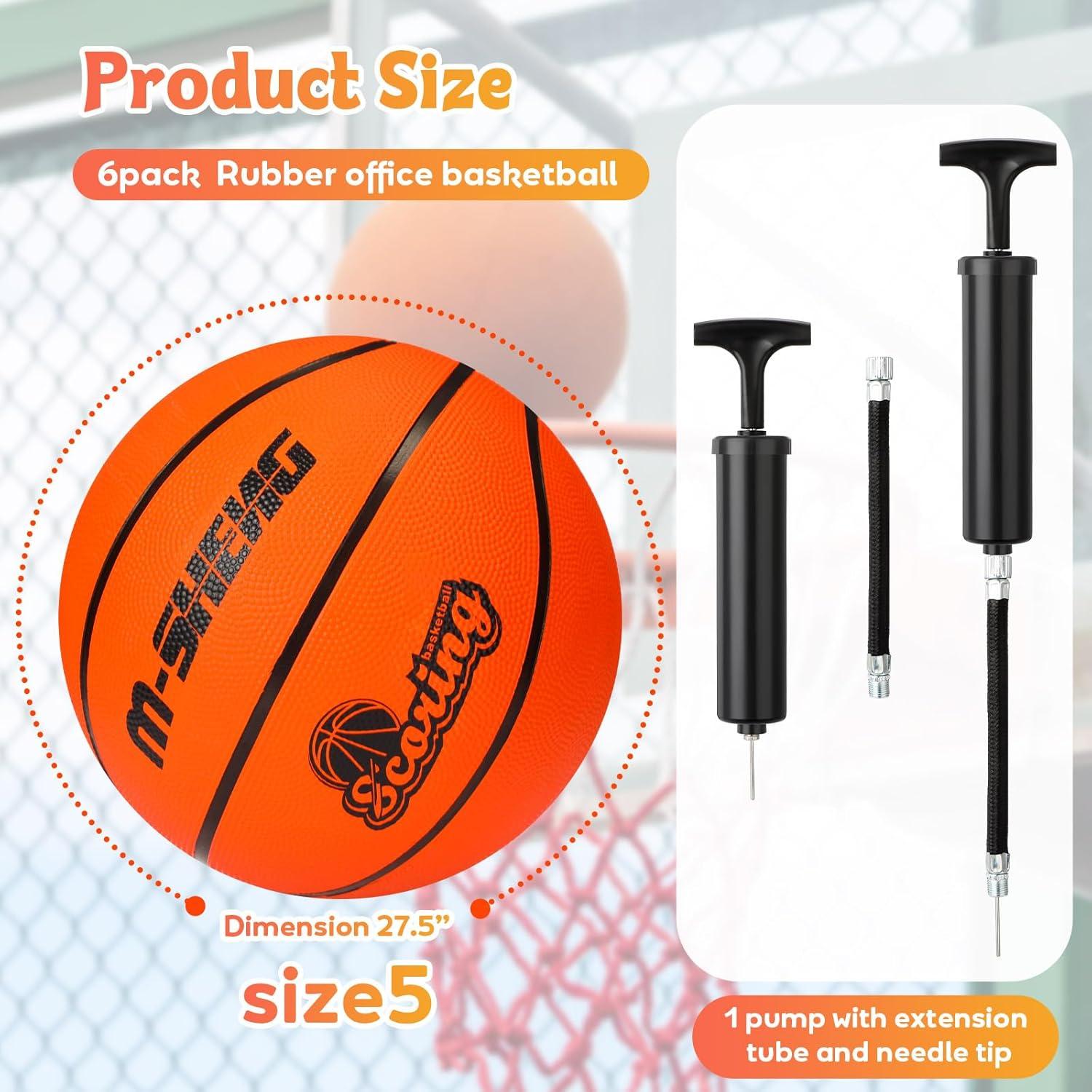 Balones de Baloncesto Wettarn 6 Pcs Tamaño 5 con Bomba