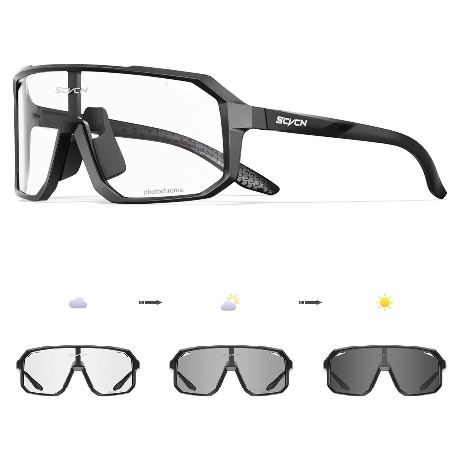 Gafas de Ciclismo SCVCN Fotoquímicas UV400 Negro