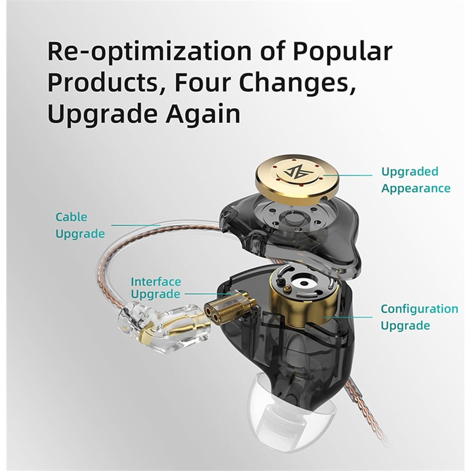 Auriculares KZ EDX PRO IEM con micrófono y graves profundos