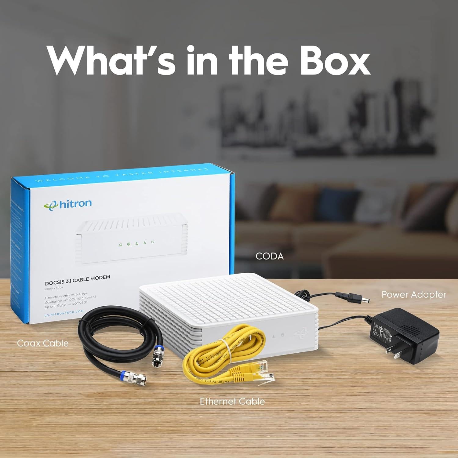 Módem Hitron CODA DOCSIS 3.1 1 Gbps Ethernet Rápido