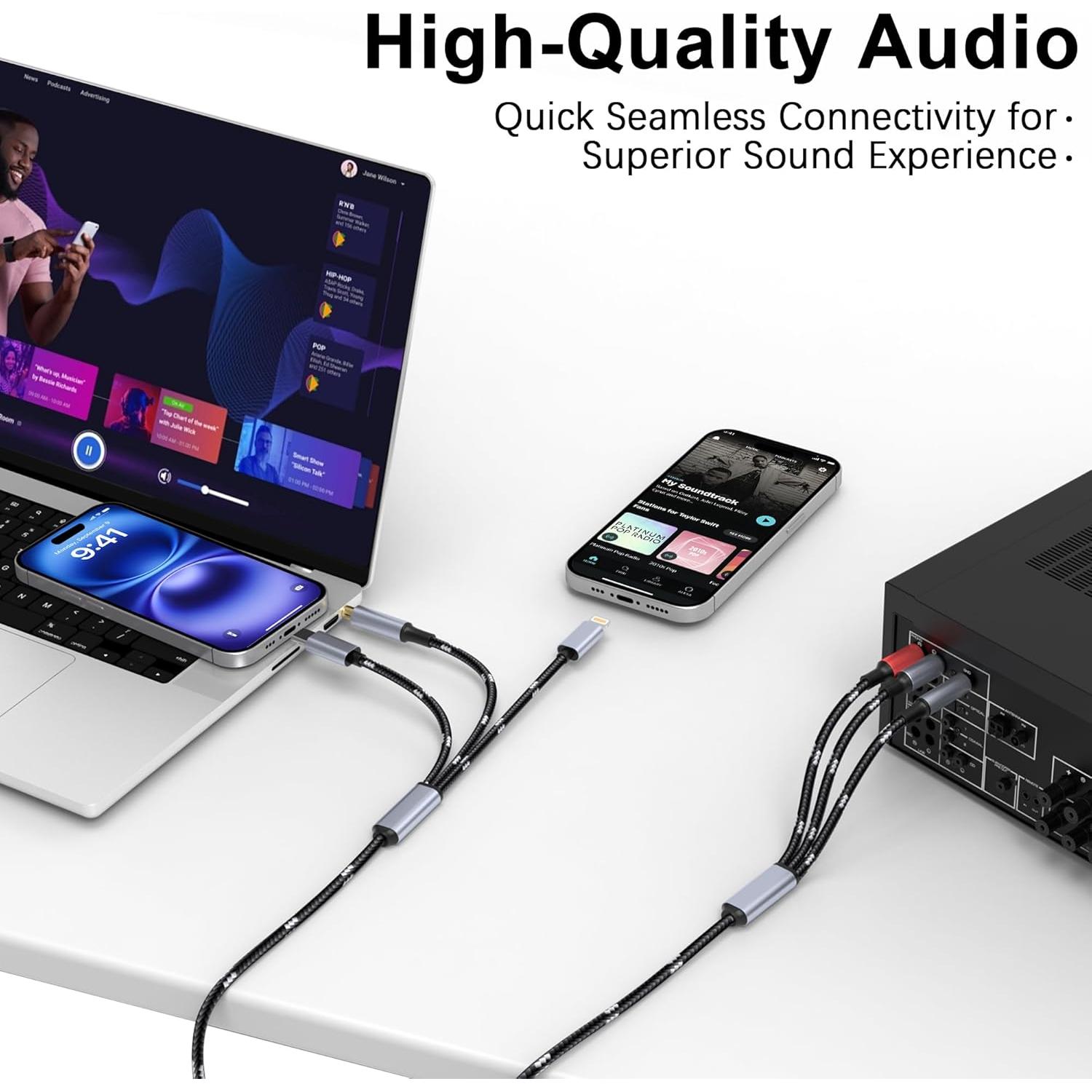 Cable de Audio 3.5mm a RCA DCNETWORK 1.8m HiFi