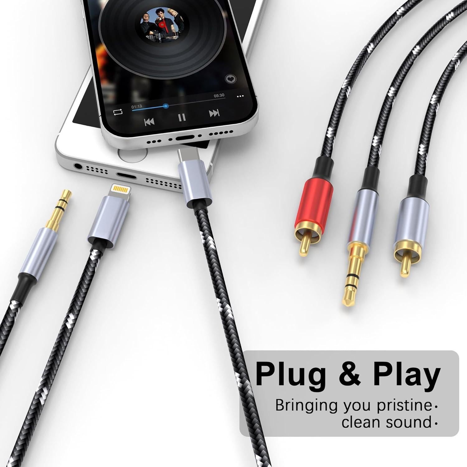 Cable de Audio 3.5mm a RCA DCNETWORK 1.8m HiFi