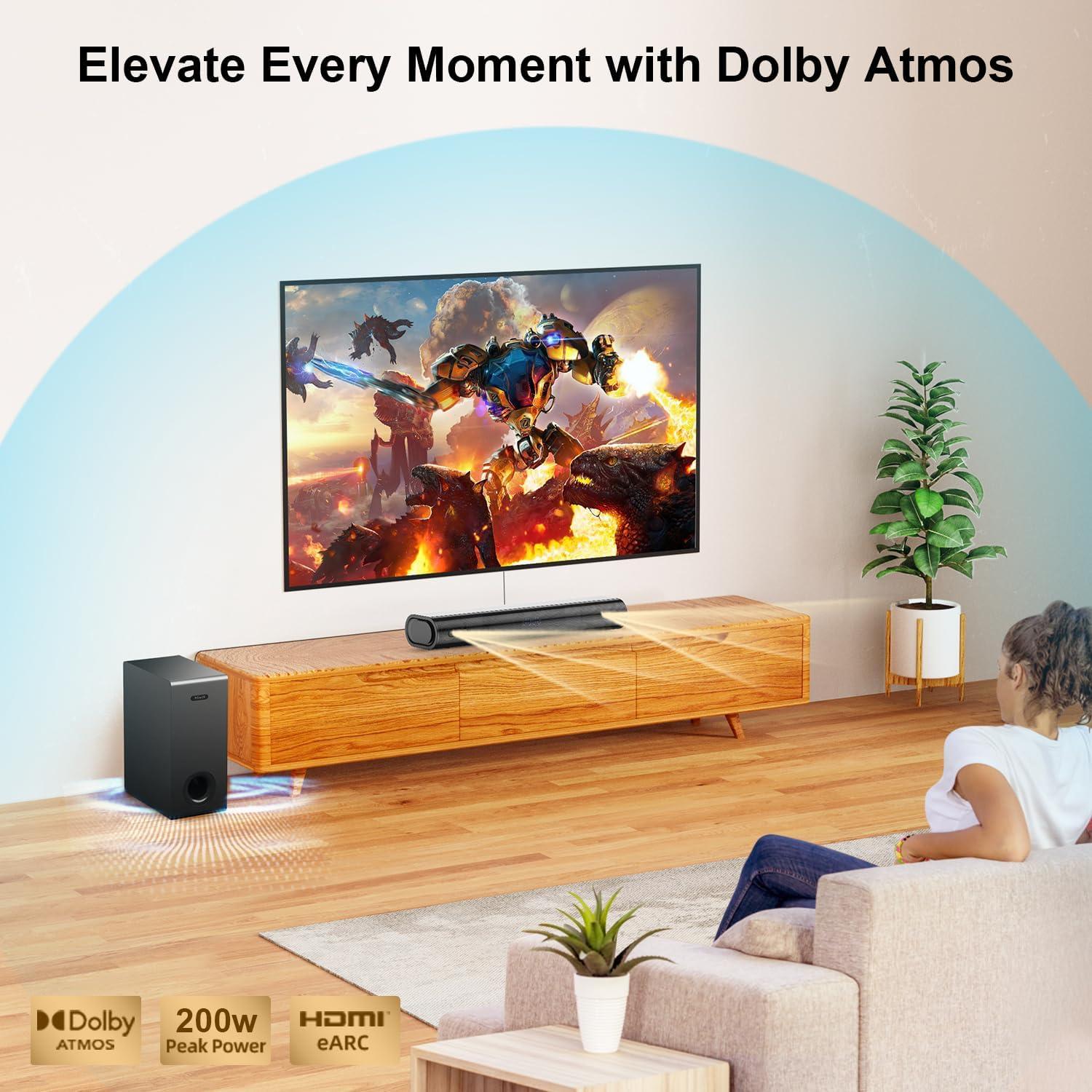 Barra de Sonido Hiwill HiElite A21 2.1CH Dolby Atmos 200W