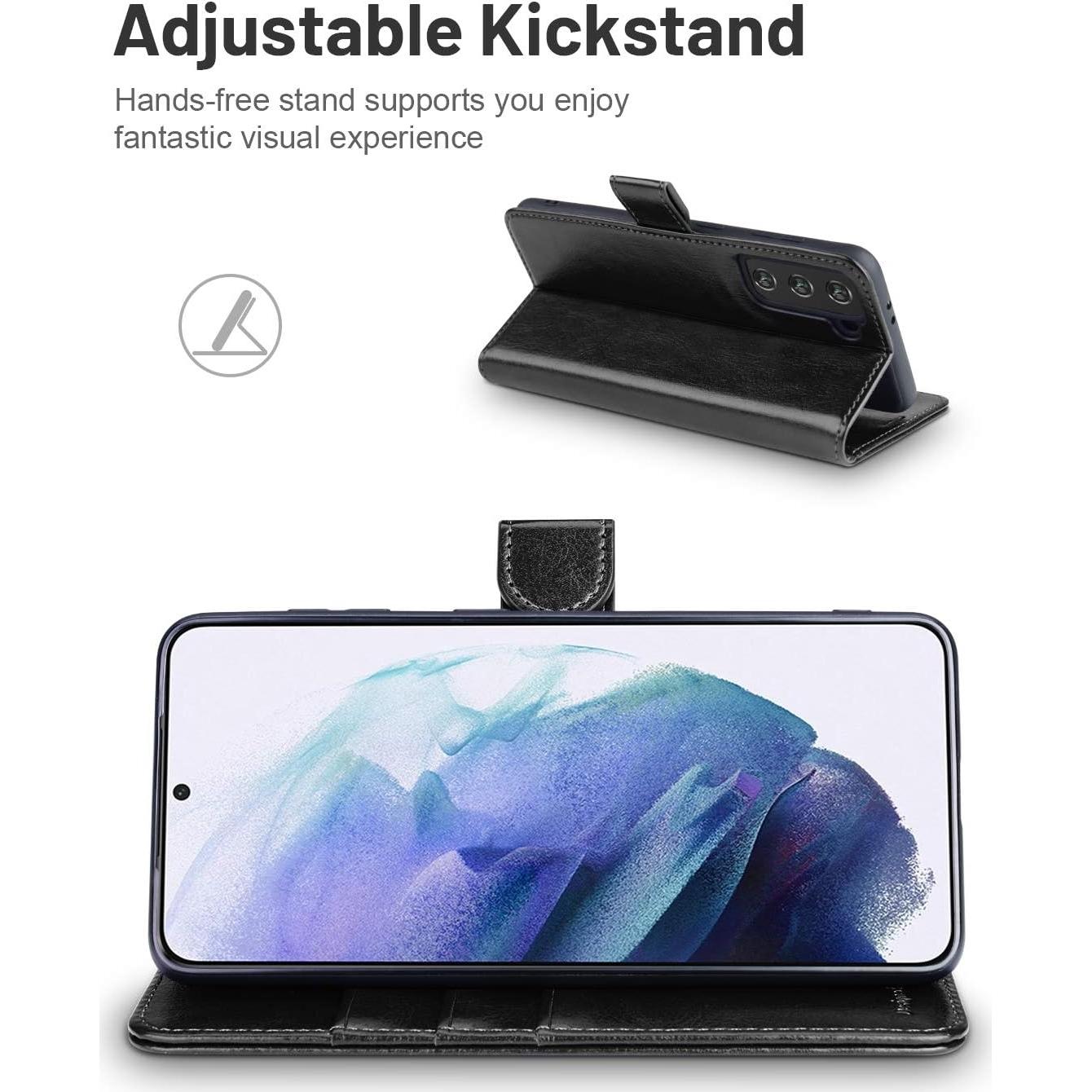 Funda OCASE para Galaxy S21 5G Cuero PU Negro 6.2"