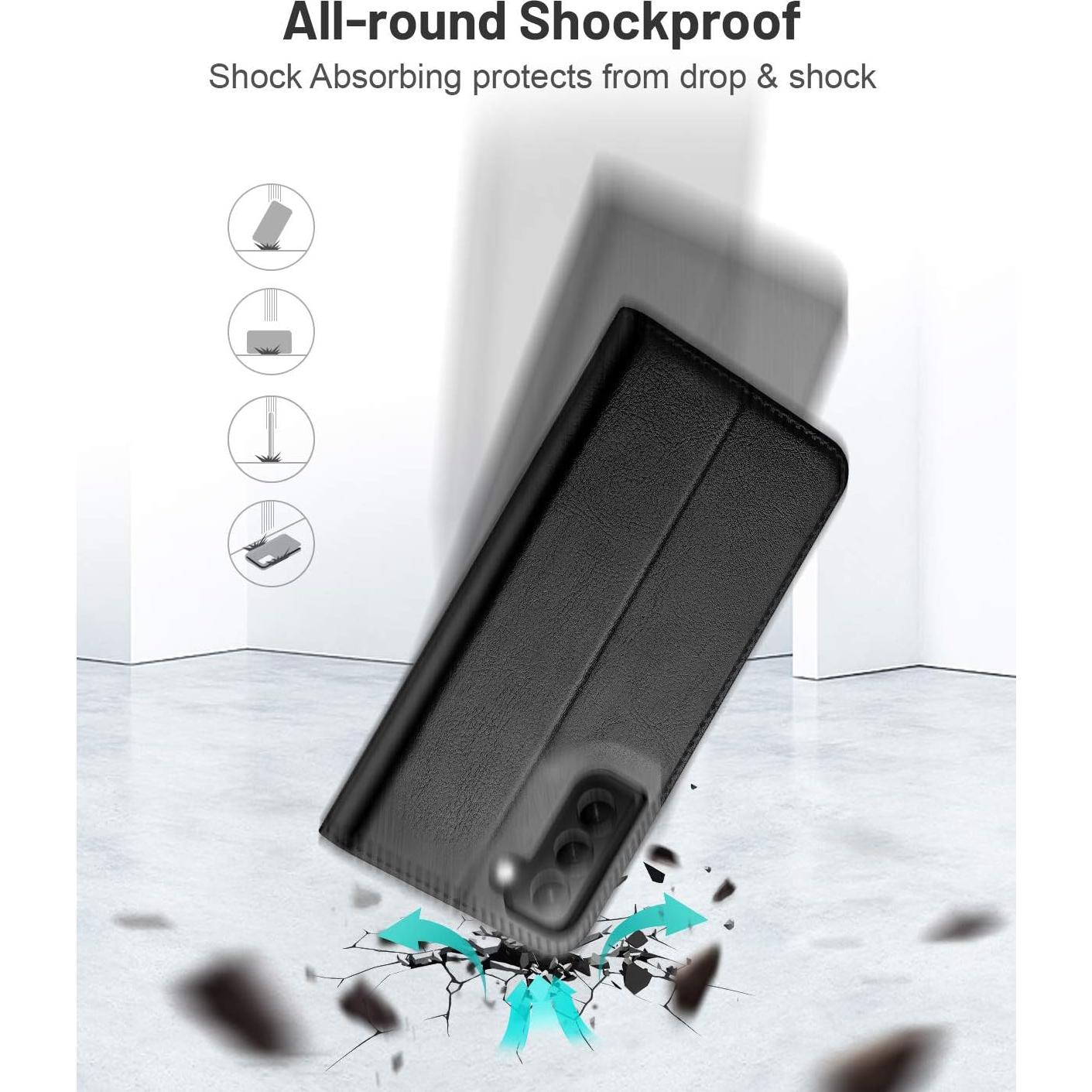 Funda OCASE para Galaxy S21 5G Cuero PU Negro 6.2"