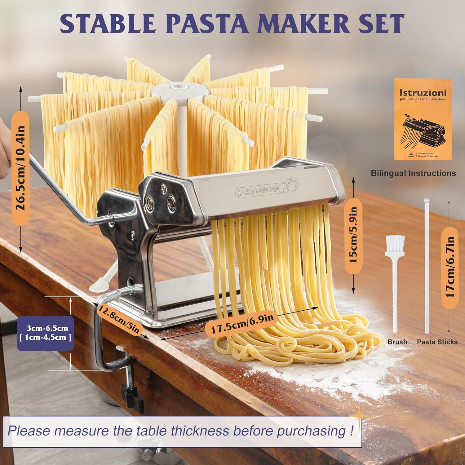 Máquina para Hacer Pasta Izzydodo con 9 Grosor Ajustable