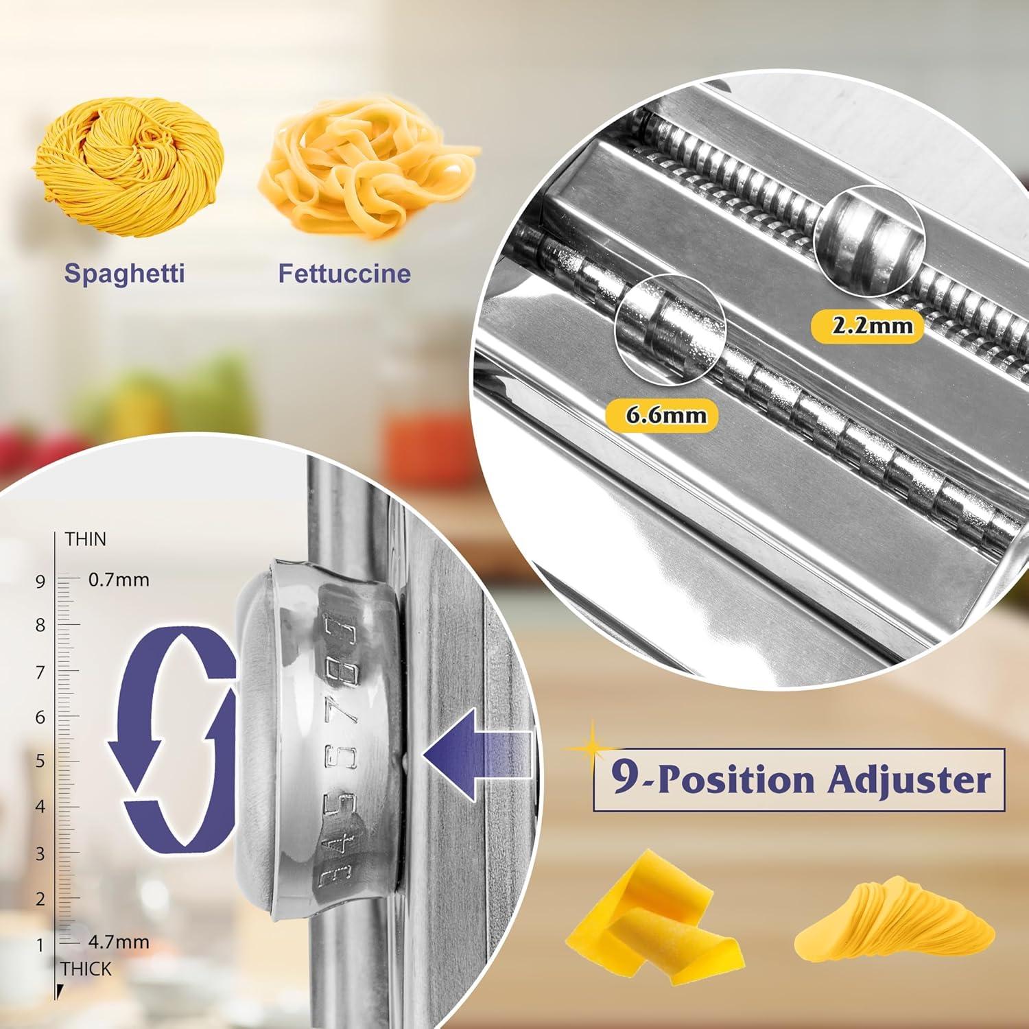 Máquina para Hacer Pasta Izzydodo con 9 Grosor Ajustable