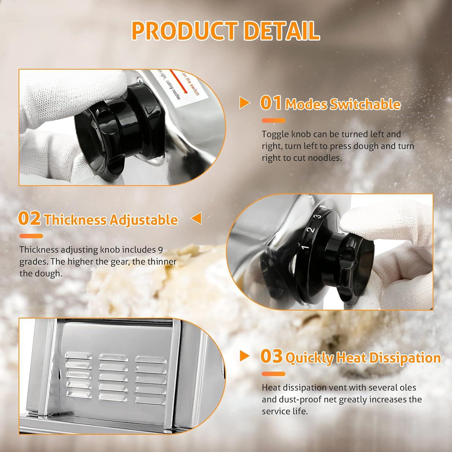 Máquina de Pasta WICHEMI Eléctrica 3 en 1 Acero Inoxidable