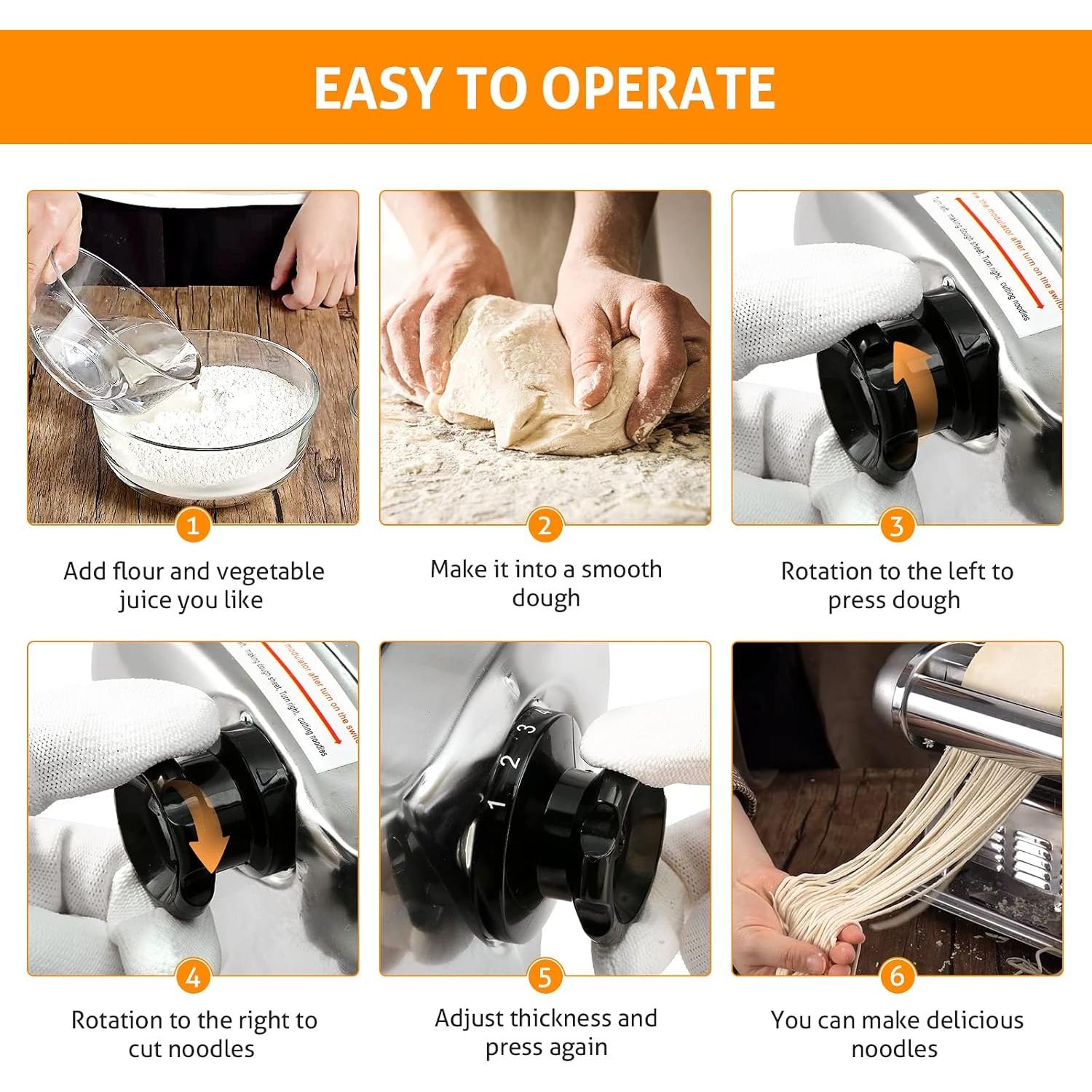 Máquina de Pasta WICHEMI Eléctrica 3 en 1 Acero Inoxidable