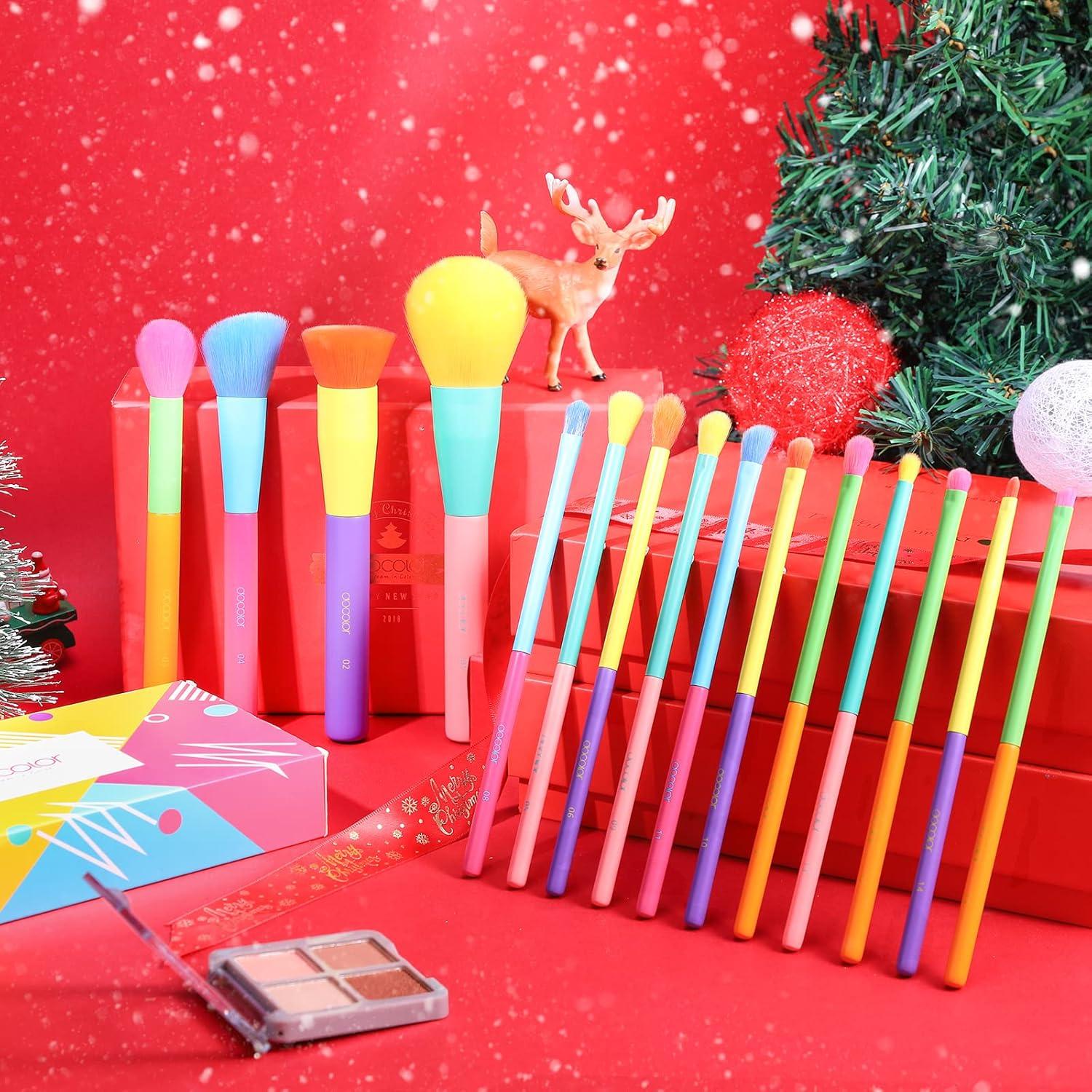 Docolor Juego de Brochas de Maquillaje 15Pcs Coloridas