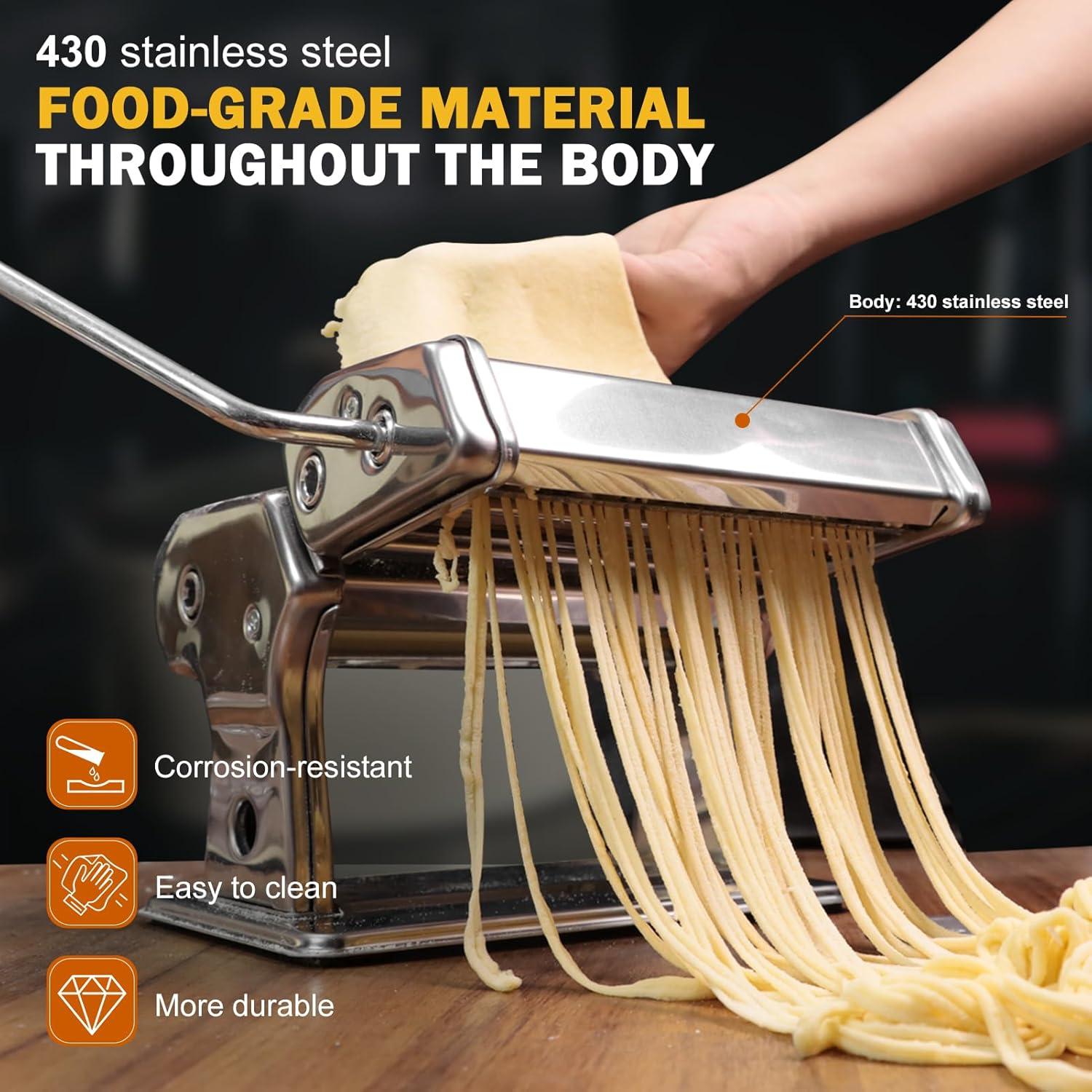 Máquina de Pasta Manual Baihang 4-en-1 con Soporte y 9 Grosores
