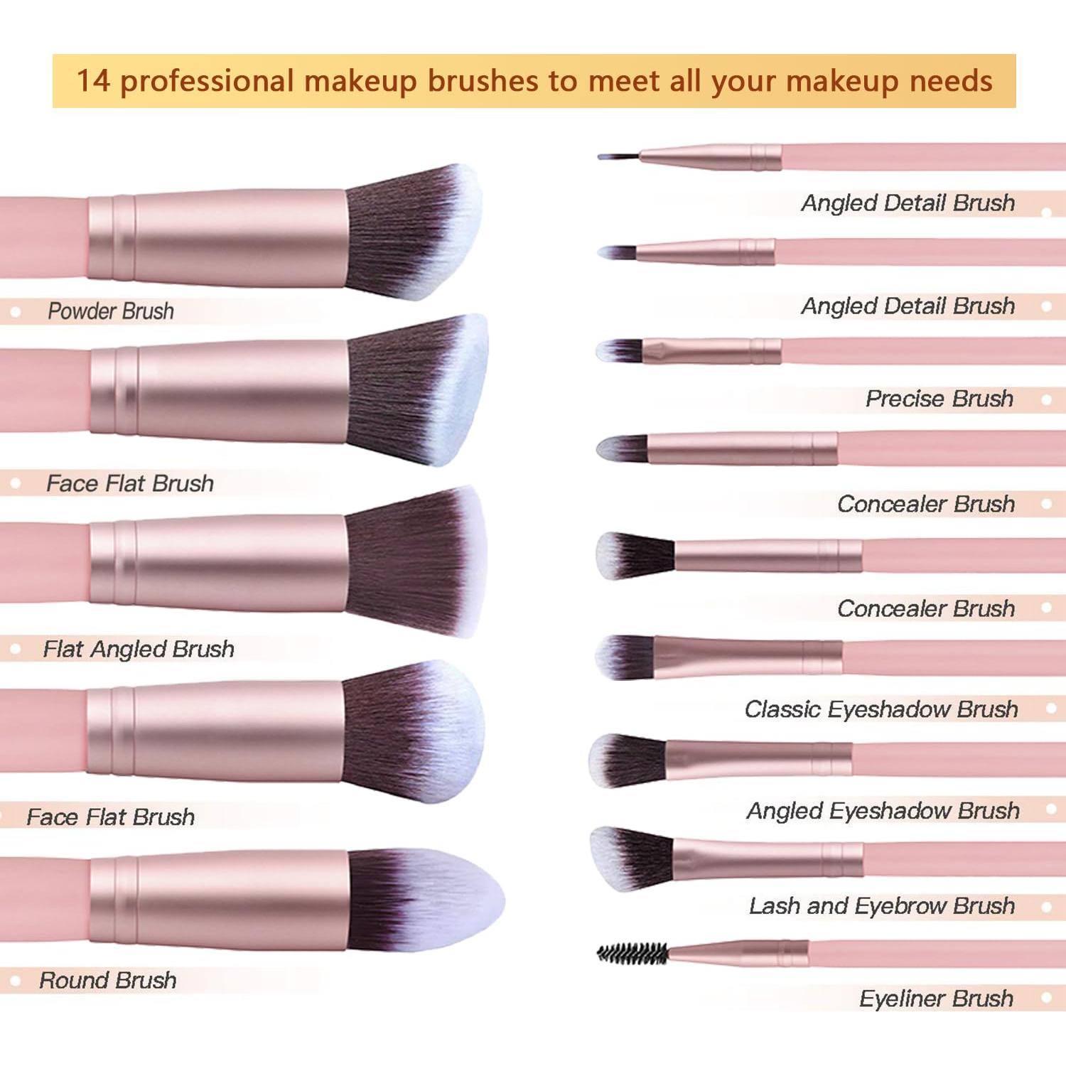 Juego de Brochas de Maquillaje 33PCS Loske con Esponjas y Rizador