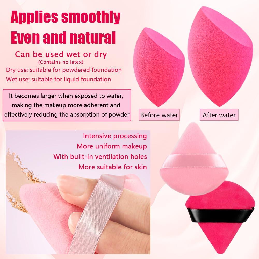 Juego de Brochas de Maquillaje 33PCS Loske con Esponjas y Rizador