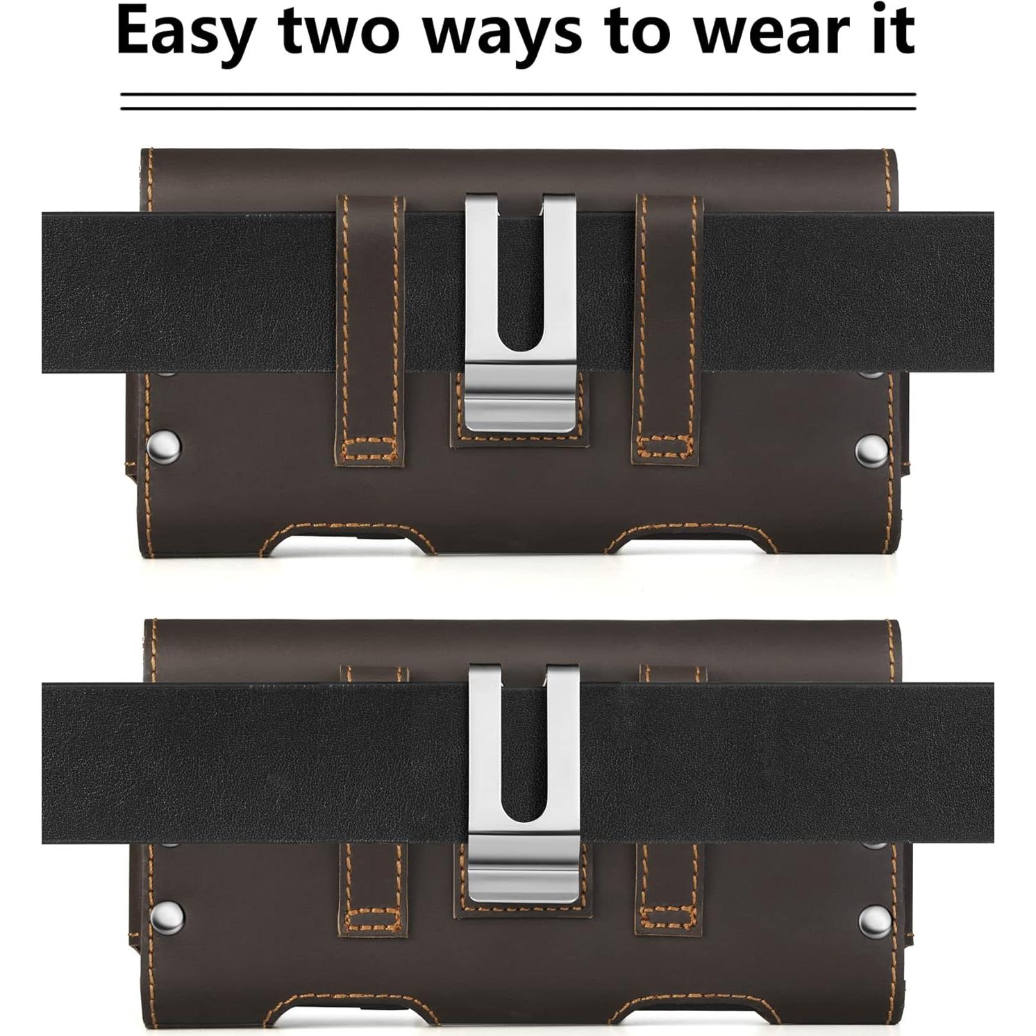 Funda de cuero Gcepls para iPhone 14 y Galaxy S23 - Mediana