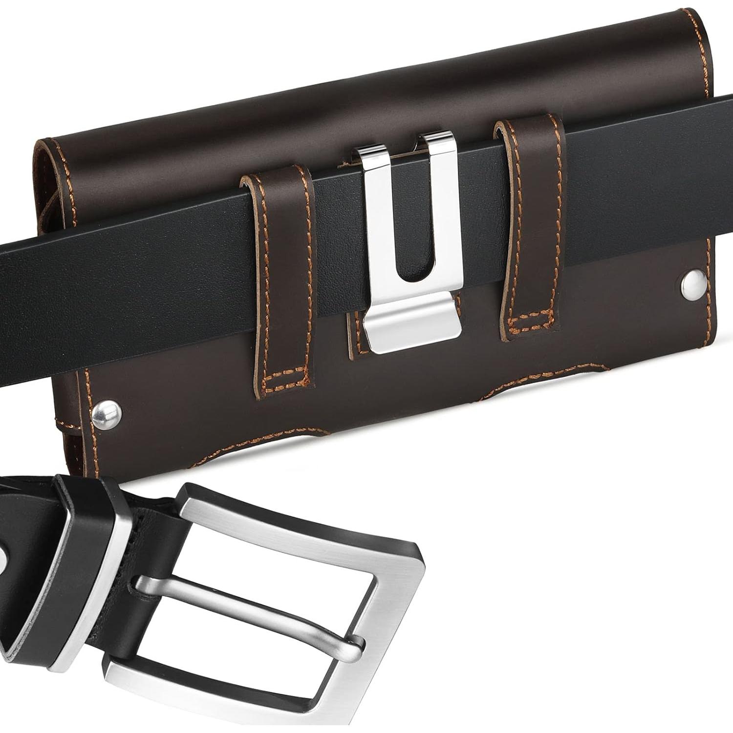 Funda de cuero Gcepls para iPhone 14 y Galaxy S23 - Mediana