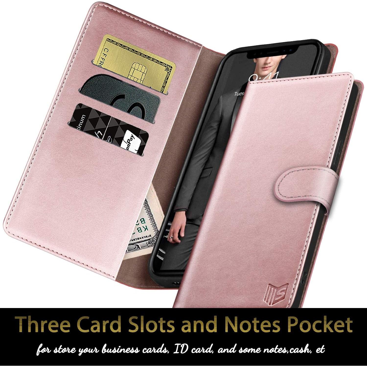 Funda Cartera SUANPOT para iPhone 7/8/SE2/SE3 Oro Rosa