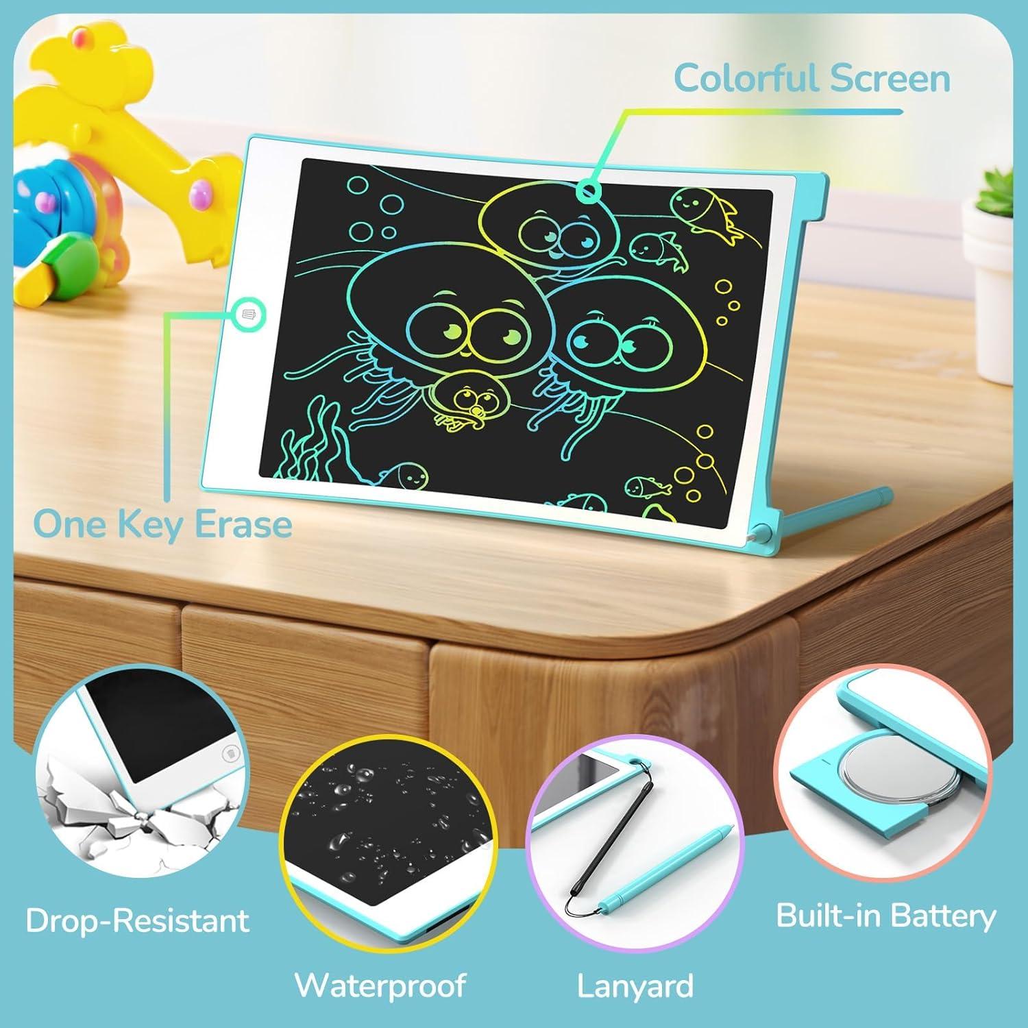 Tableta de Escritura LCD TECJOE 8.5" 4 Pack Colorido para Niños