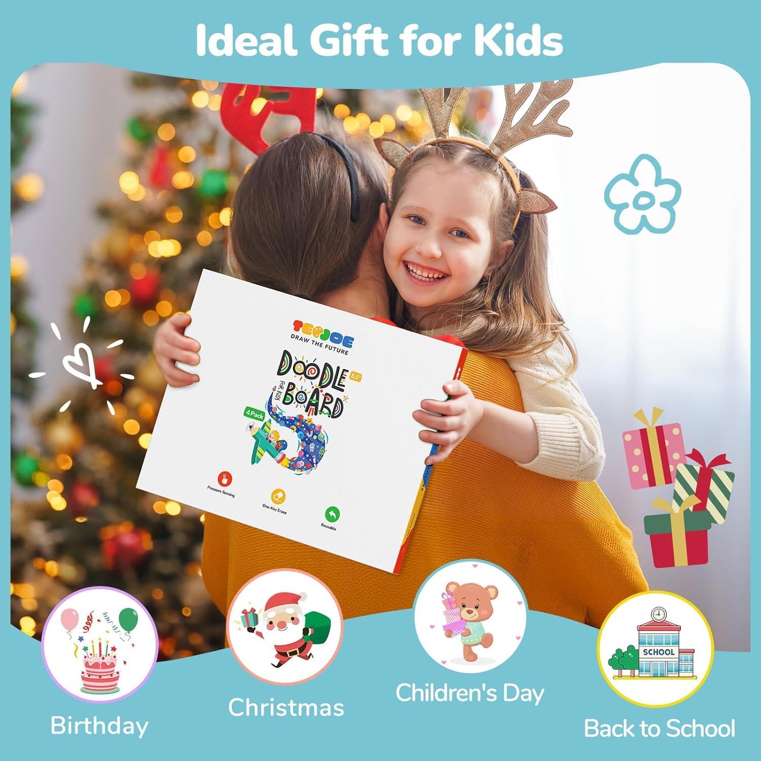 Tableta de Escritura LCD TECJOE 8.5" 4 Pack Colorido para Niños