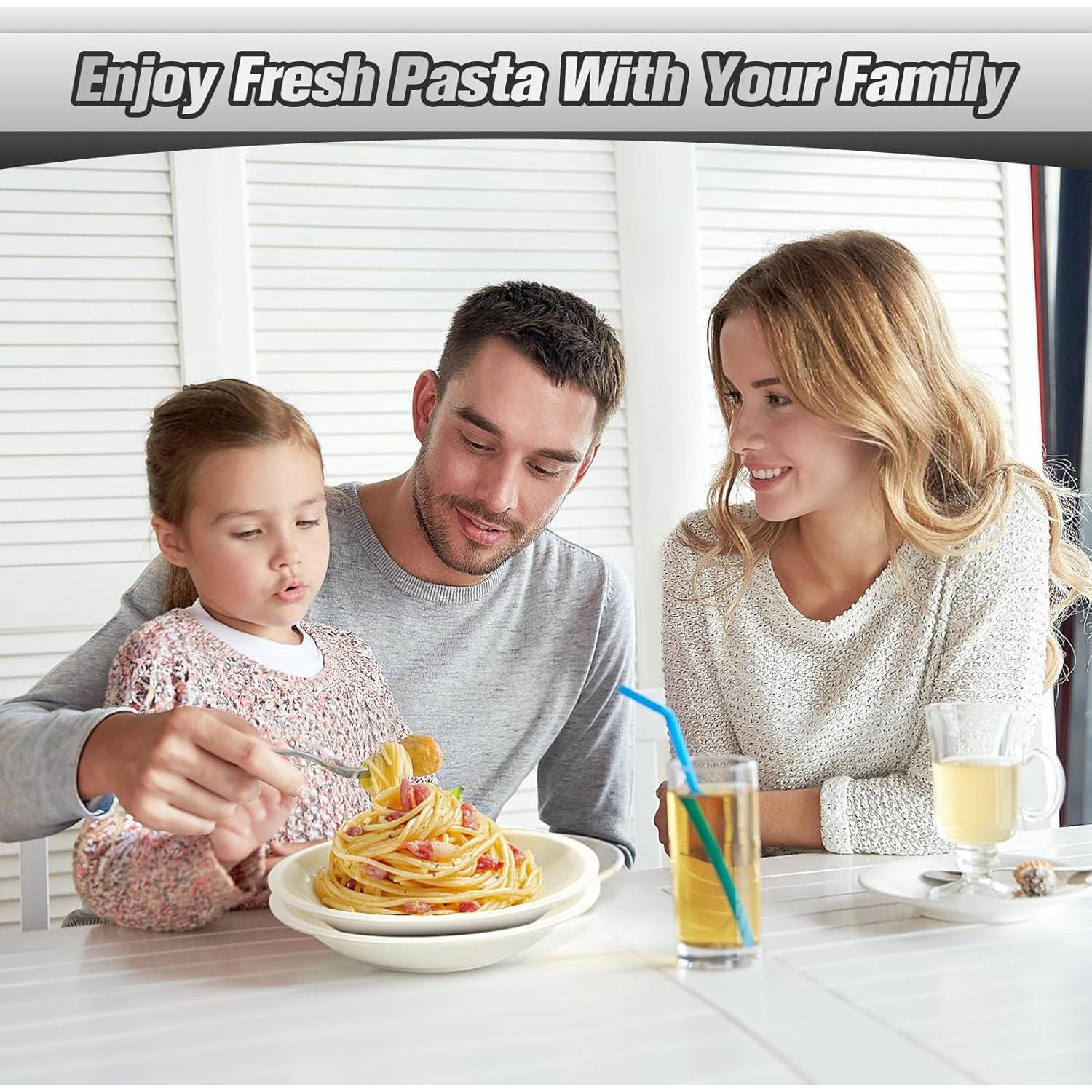 Máquina de Hacer Pasta Manual Sailnovo, 9 Grosor Ajustable, Plata