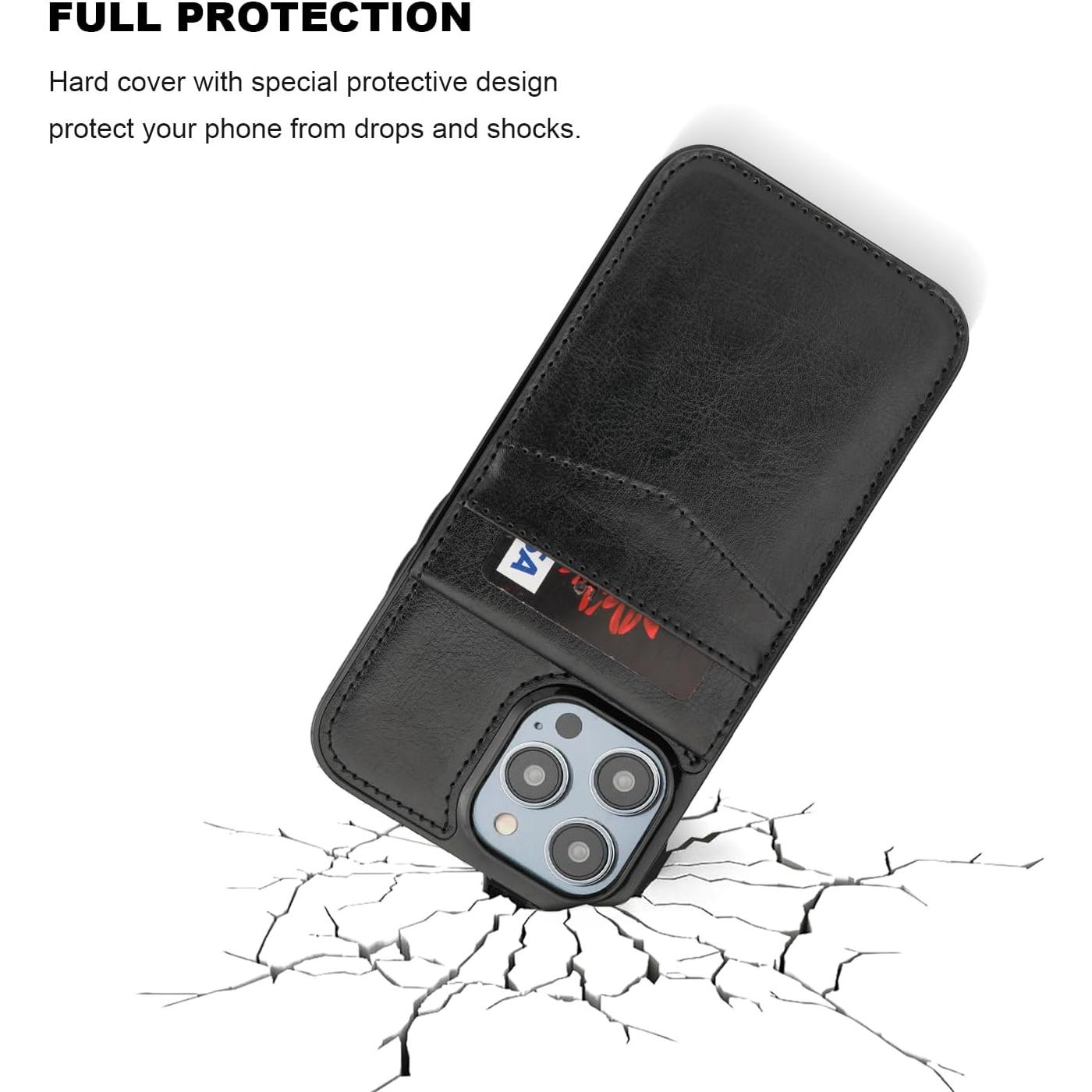 Funda Cartera KIHUWEY para iPhone 13 Pro Max 6.7" Negro