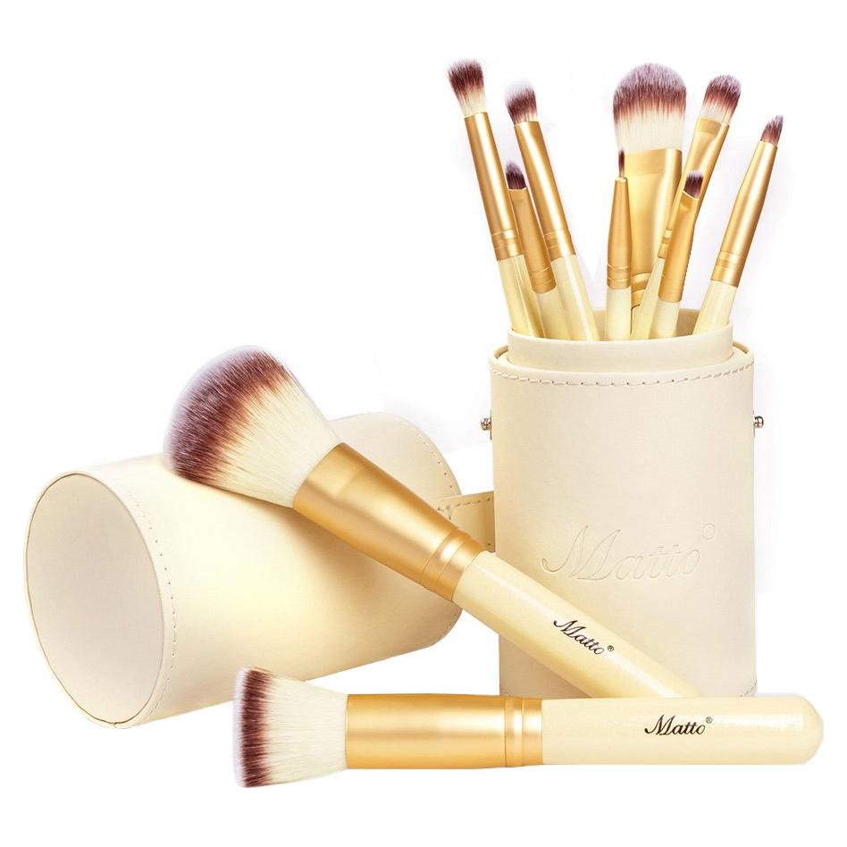 Juego de Brochas de Maquillaje Matto 10 Piezas con Soporte
