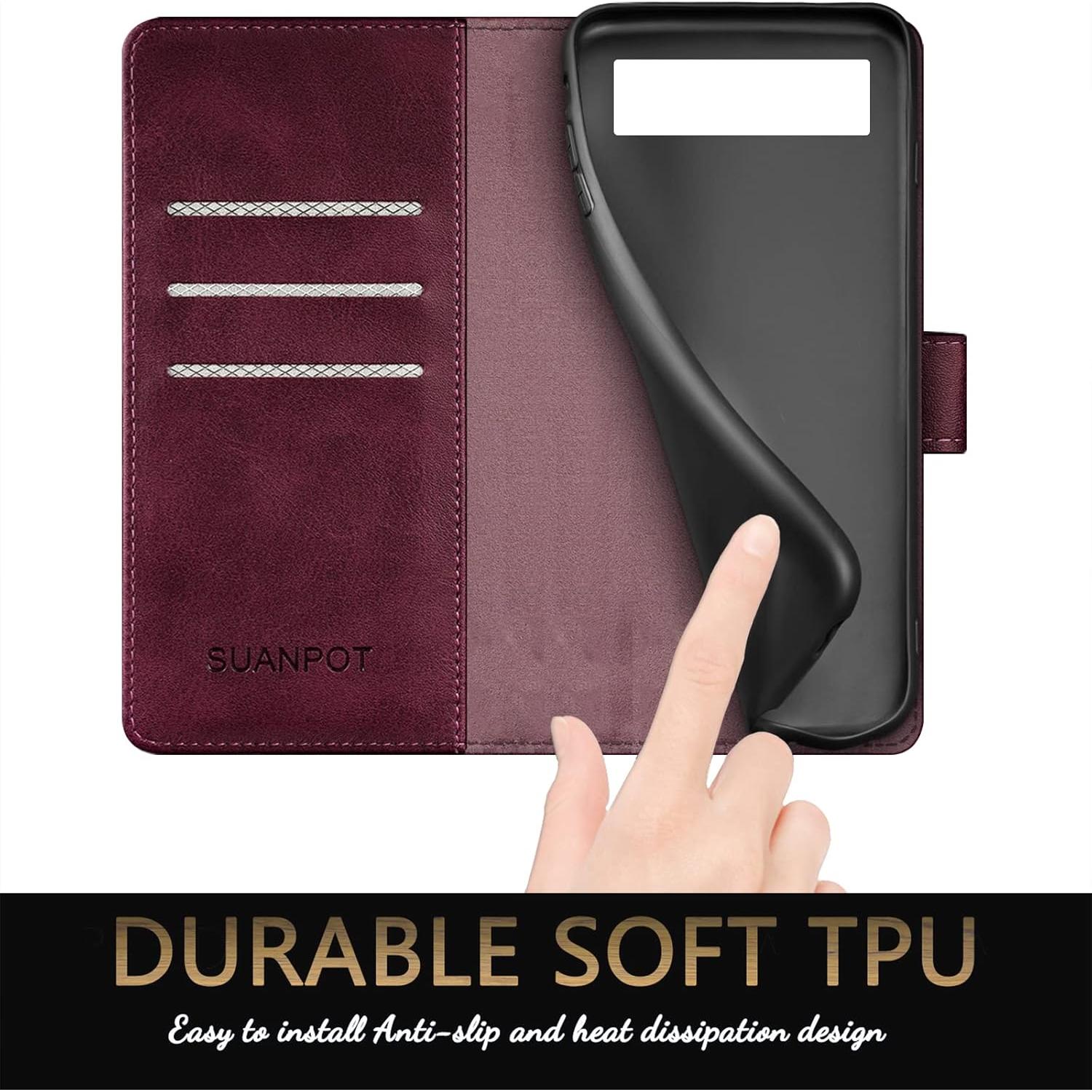 Funda SUANPOT para Google Pixel 6 5G con billetera RFID