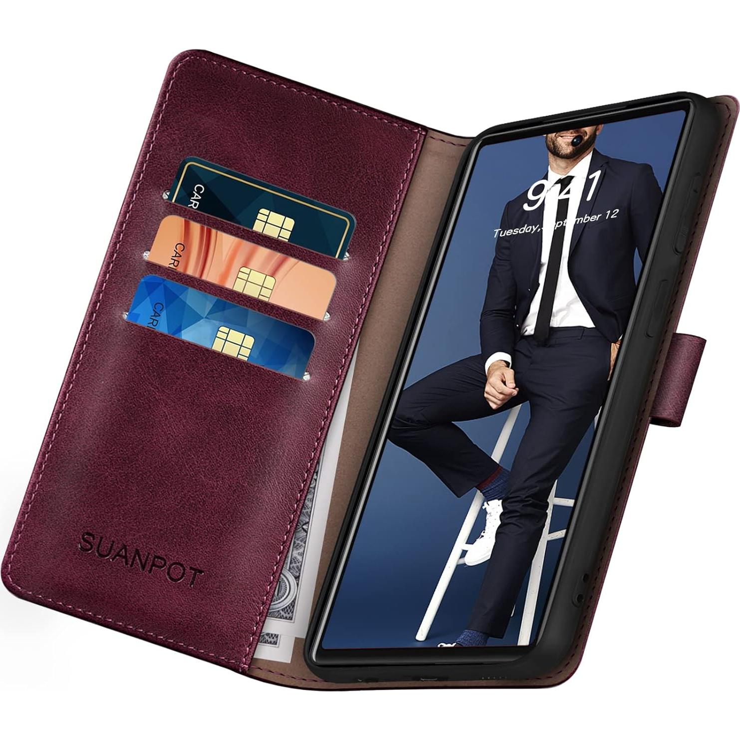 Funda SUANPOT para Google Pixel 6 5G con billetera RFID