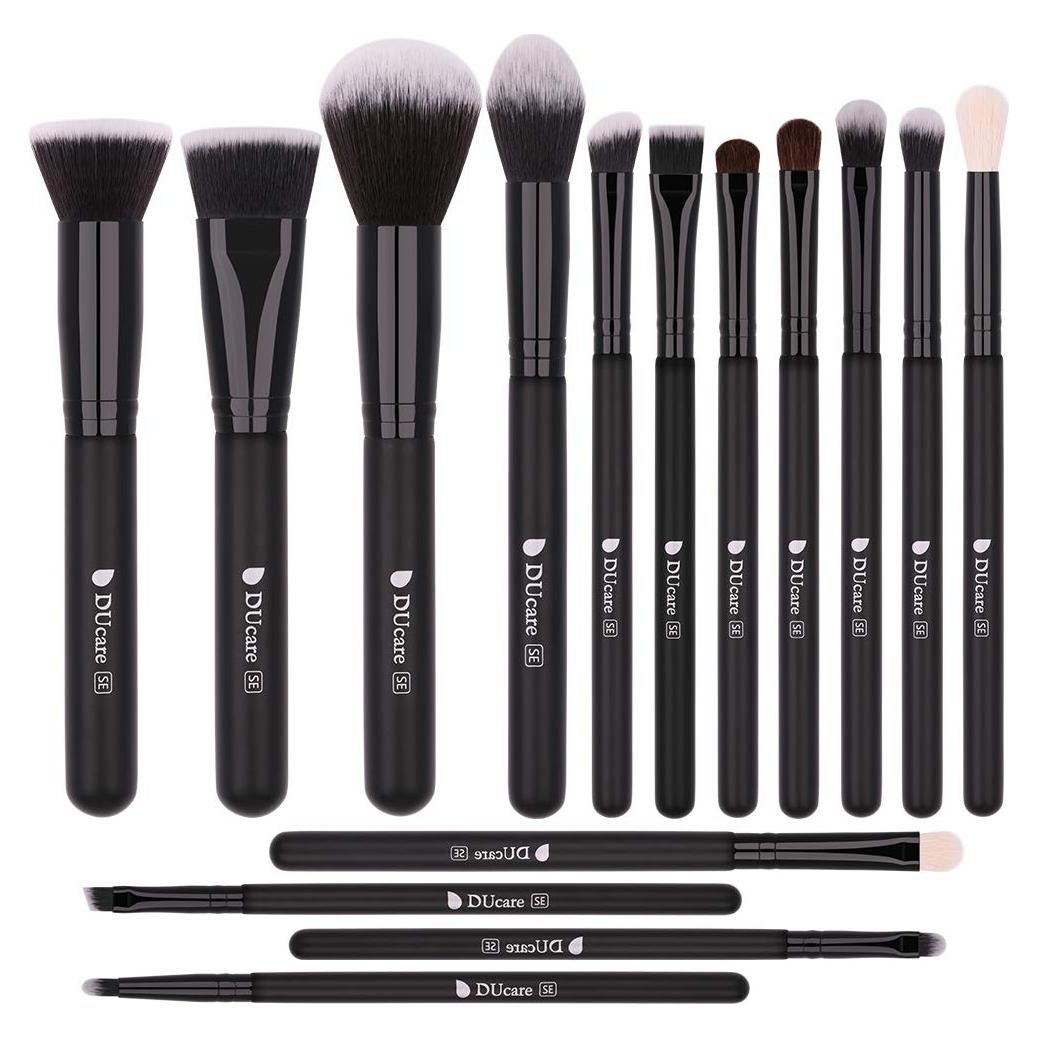 Conjunto de Brochas de Maquillaje DUcare 15 Piezas Negras