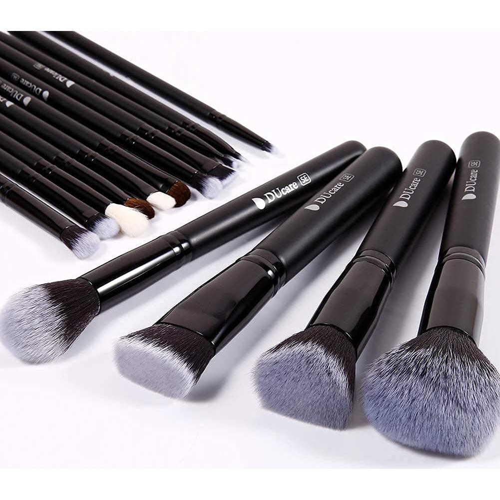 Conjunto de Brochas de Maquillaje DUcare 15 Piezas Negras