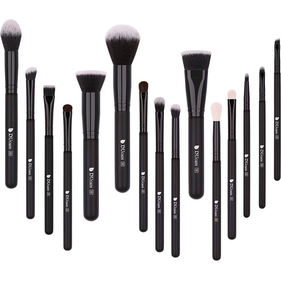 Conjunto de Brochas de Maquillaje DUcare 15 Piezas Negras