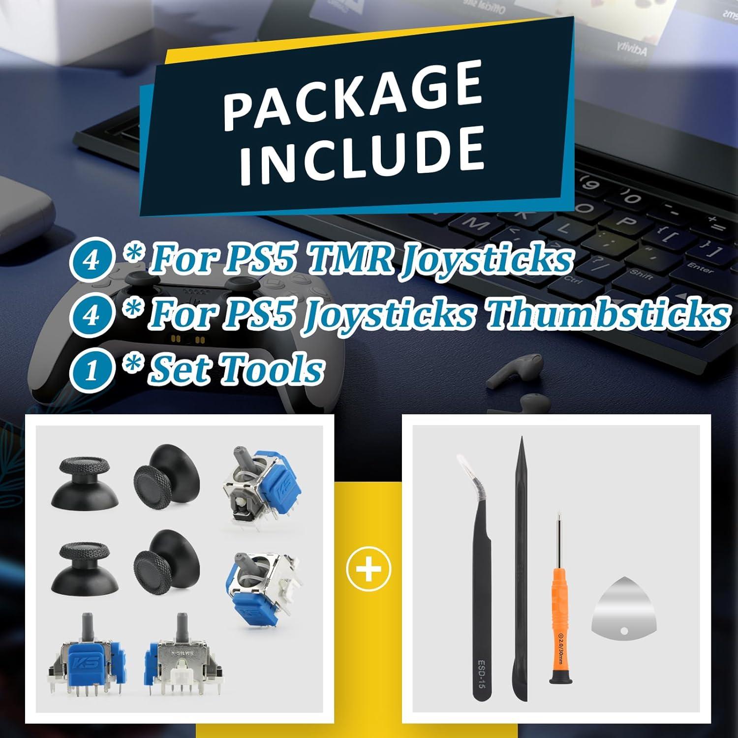 Paquete de 4 Joysticks TMR para PS5 con Herramientas