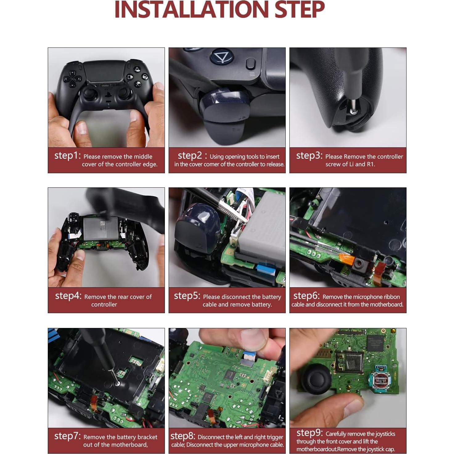 Kit Reemplazo Joystick PS5 Gubasa 55 en 1 Accesorios