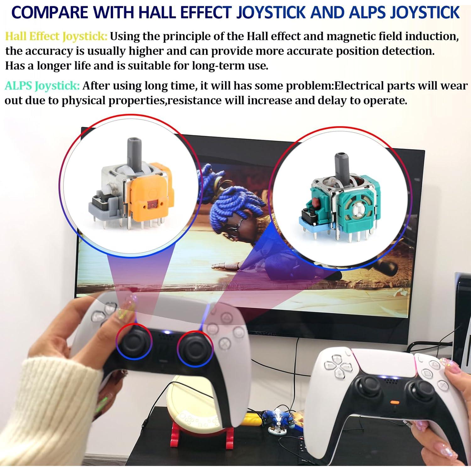 Joysticks Reemplazo Efecto Hall YWLRONG para PS5 (4 Piezas)