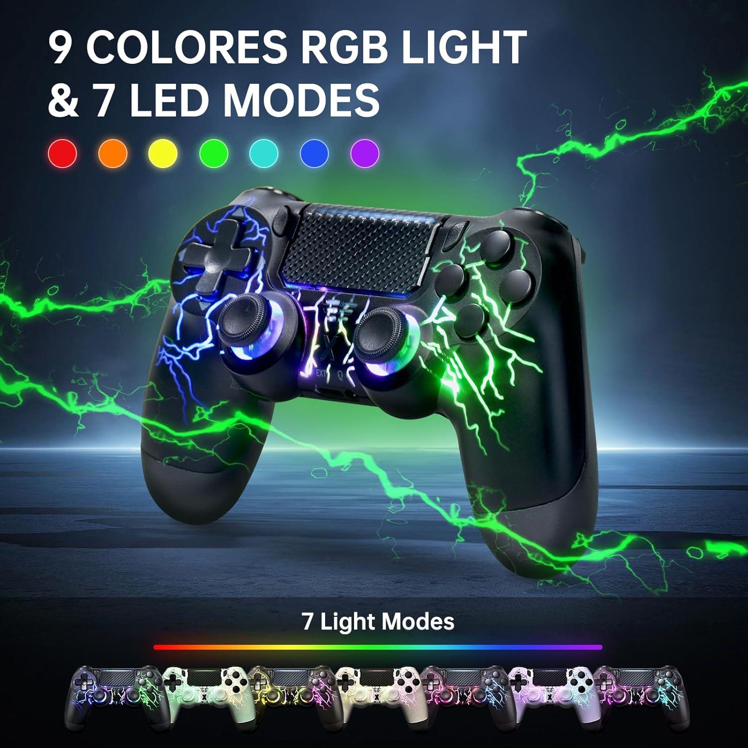 Controlador Inalámbrico mone PS4/PC - RGB - Negro