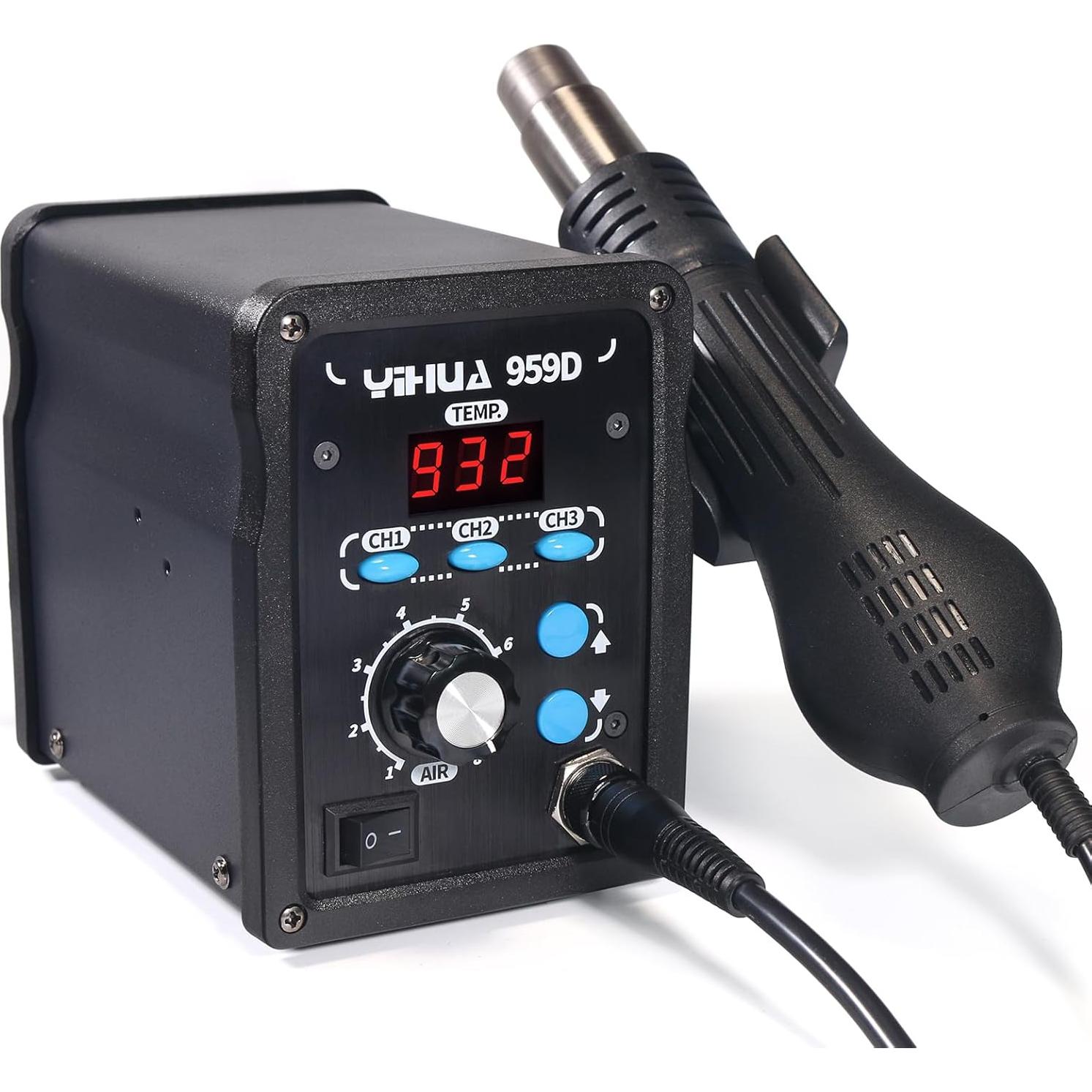 Estación de Rework YIHUA 959D Aire Caliente 3 Canales 500°C