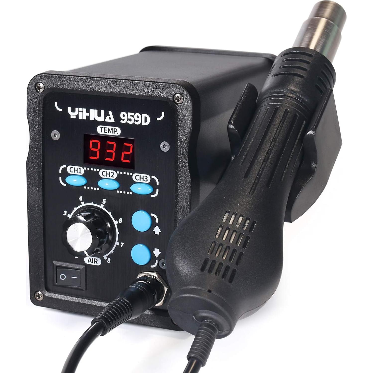 Estación de Rework YIHUA 959D Aire Caliente 3 Canales 500°C