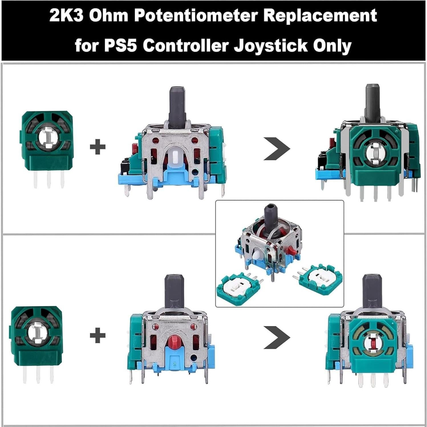 Paquete de 6 Joysticks Analógicos 3D HLRAO para PS5