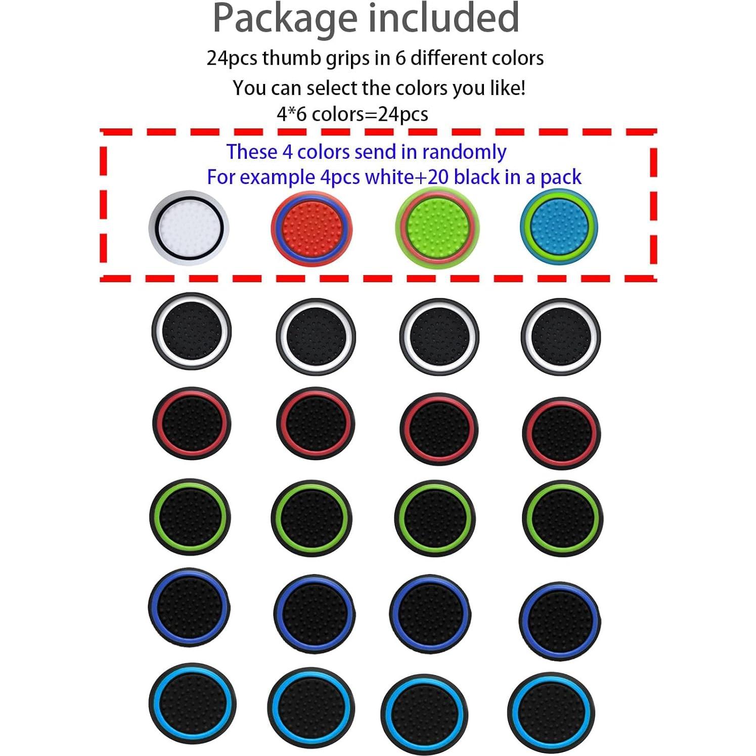 24 Tapas de Silicona Antideslizantes CTHTBZ para Joystick
