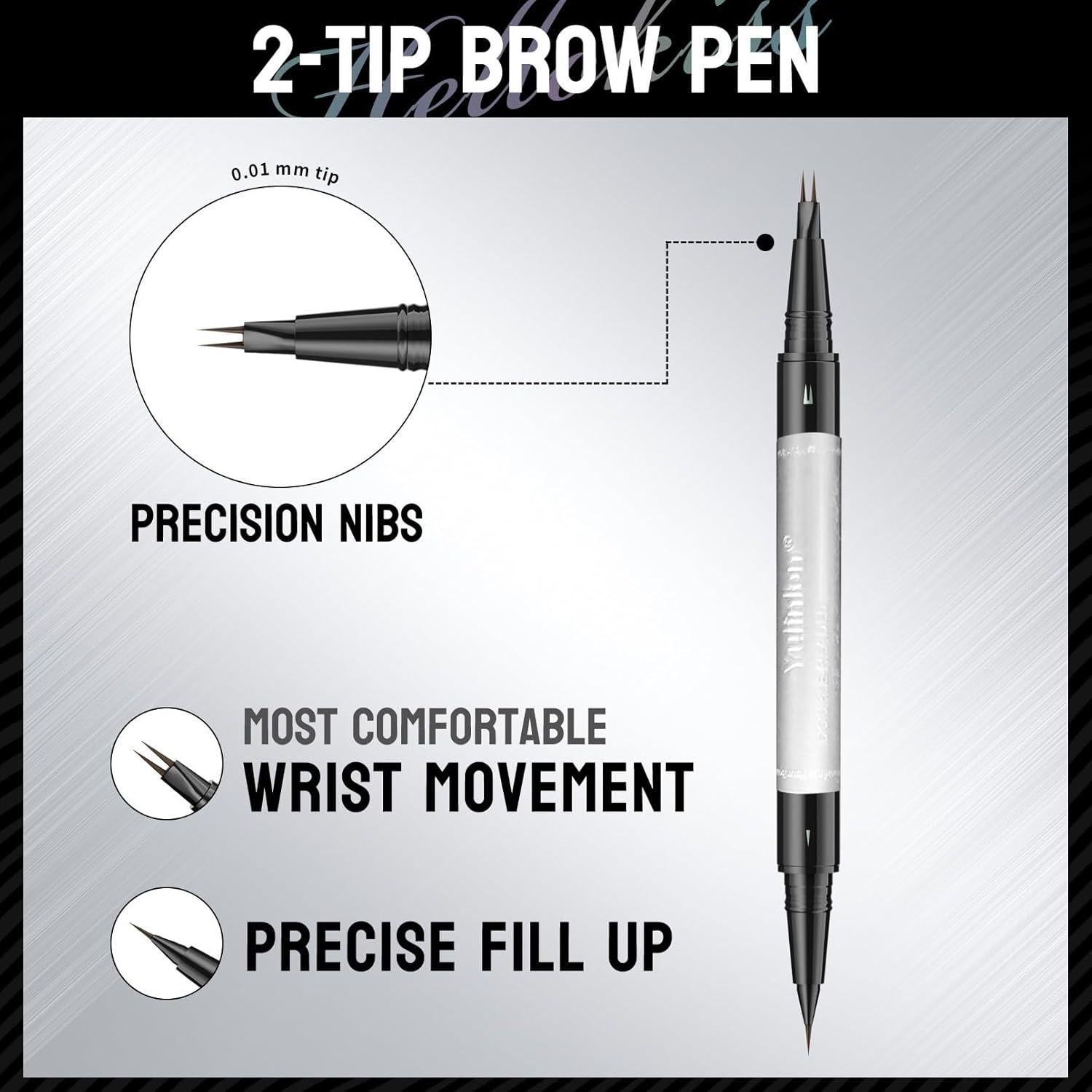 Lápiz de Cejas Doble Punta Yulinlon 0.01mm Impermeable