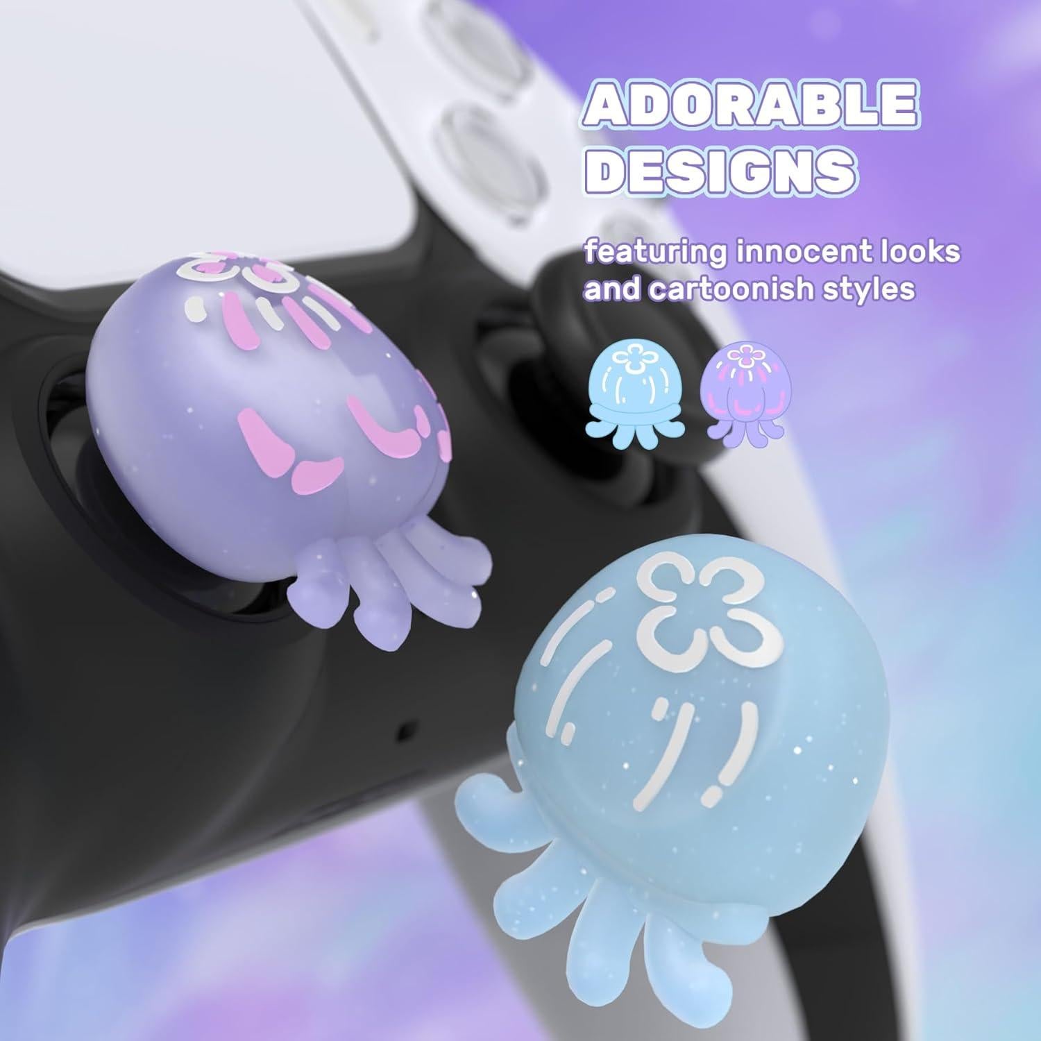 Caps de Joystick Iluminados LED PlayVital Medusa Púrpura