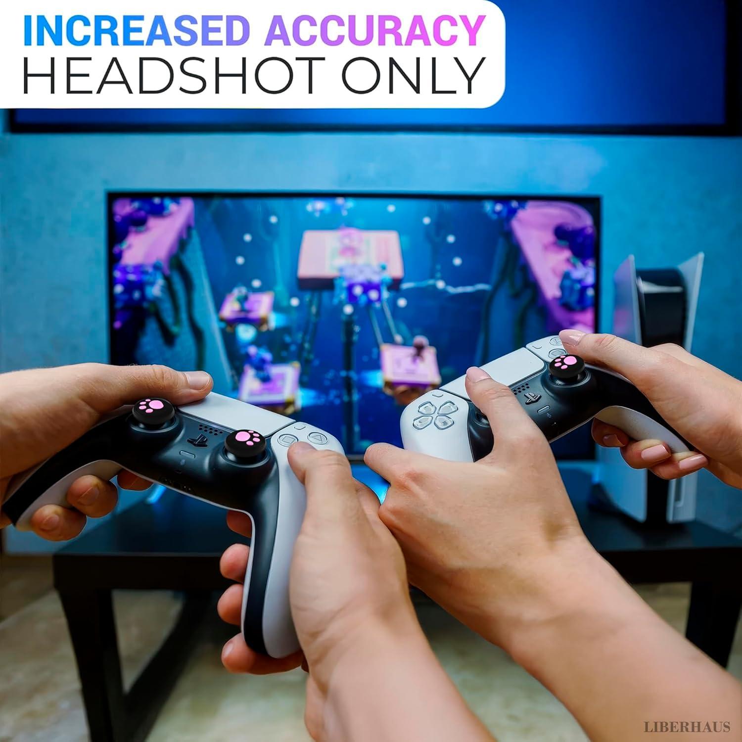 Garras de Gato Rosa LIBERHAUS para Joystick PS5 y PS4