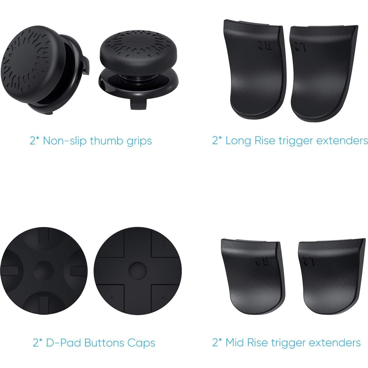 Kit Accesorios PS5 MENEEA Empuñaduras y Gatillos Antideslizantes