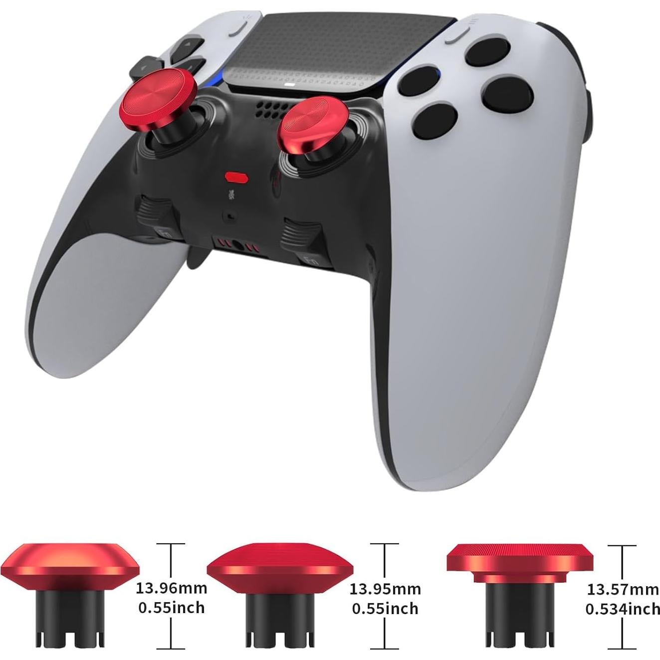 Palancas de metal PS5 Edge - Joysticks y botones rojos