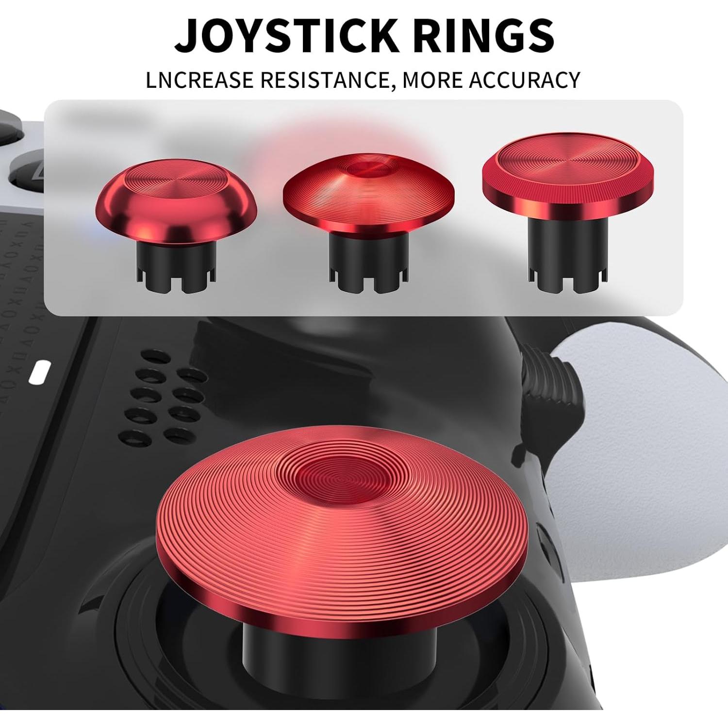 Palancas de metal PS5 Edge - Joysticks y botones rojos