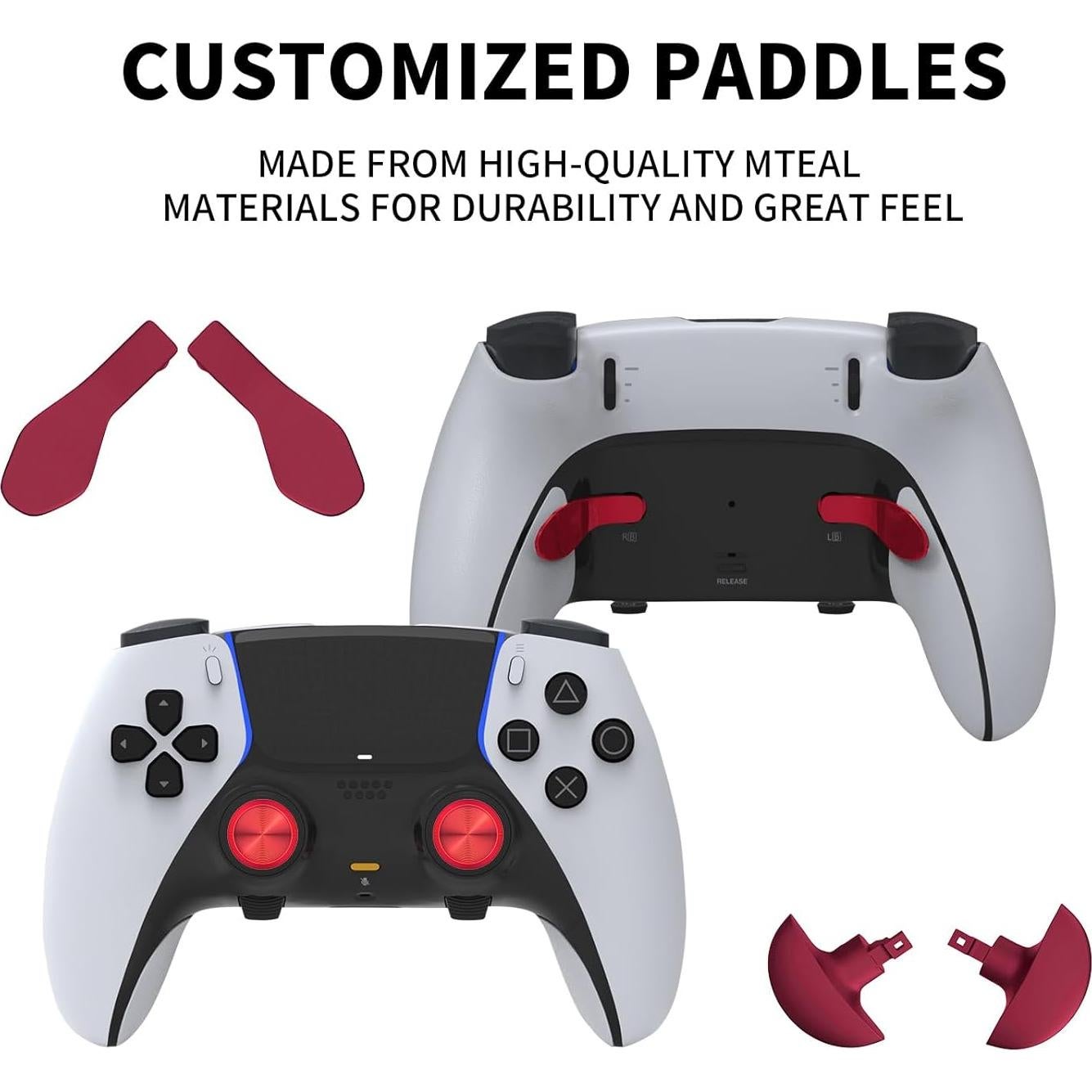 Palancas de metal PS5 Edge - Joysticks y botones rojos